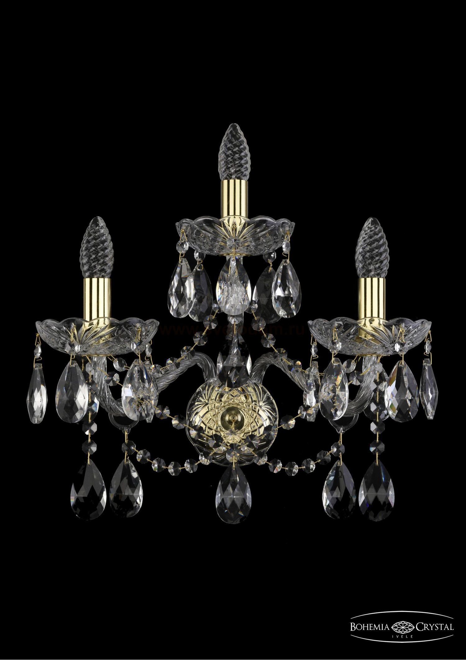 Светильник настенный бра Bohemia Ivele 1413B/2+1/200/XL/G