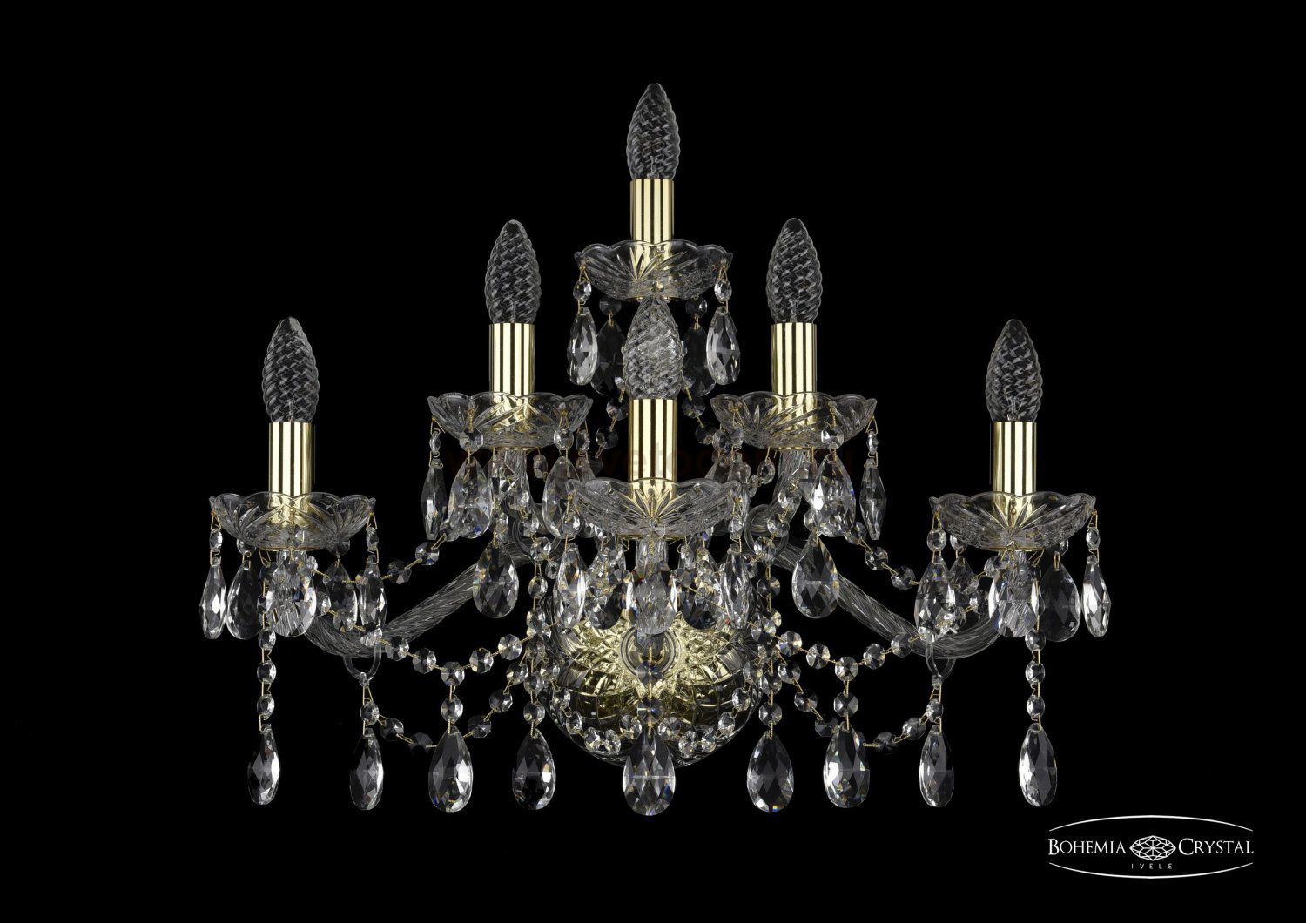 Светильник настенный бра Bohemia Ivele 1413B/3+2+1/220/G