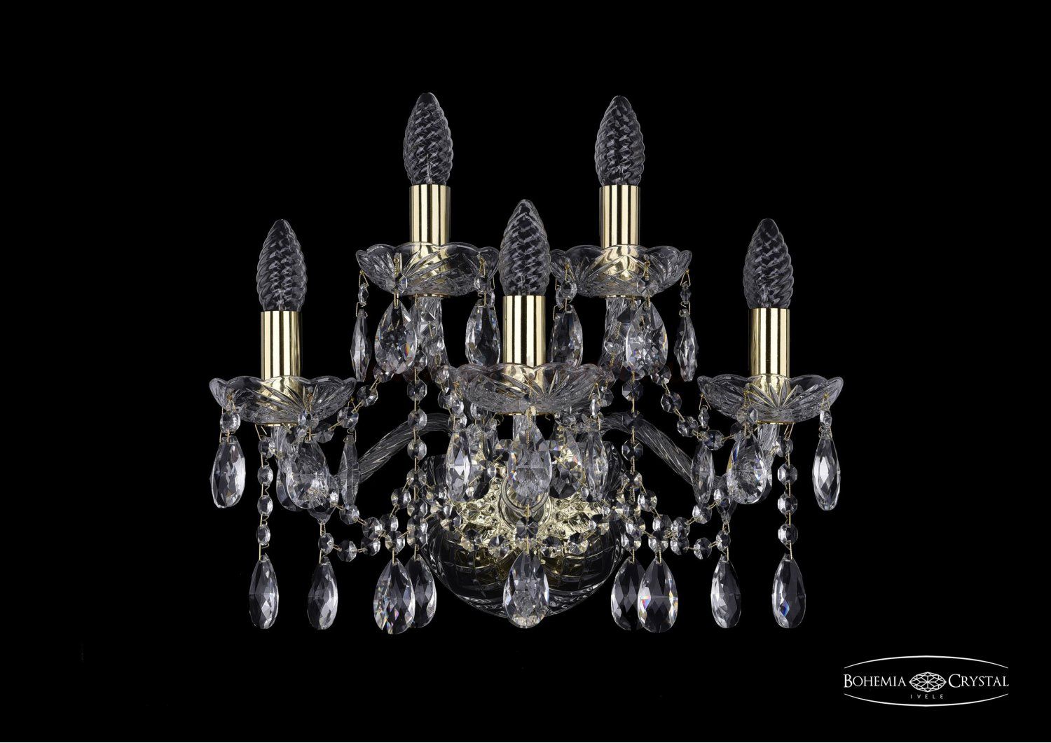 Светильник настенный бра Bohemia Ivele 1413B/3+2/165/G