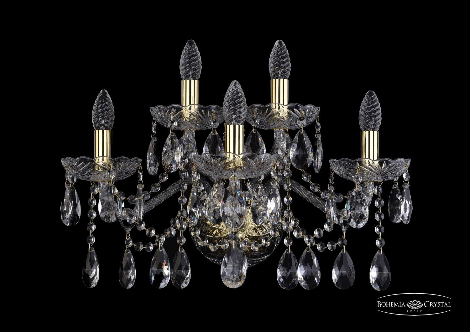 Светильник настенный бра Bohemia Ivele 1413B/3+2/200/XL/G