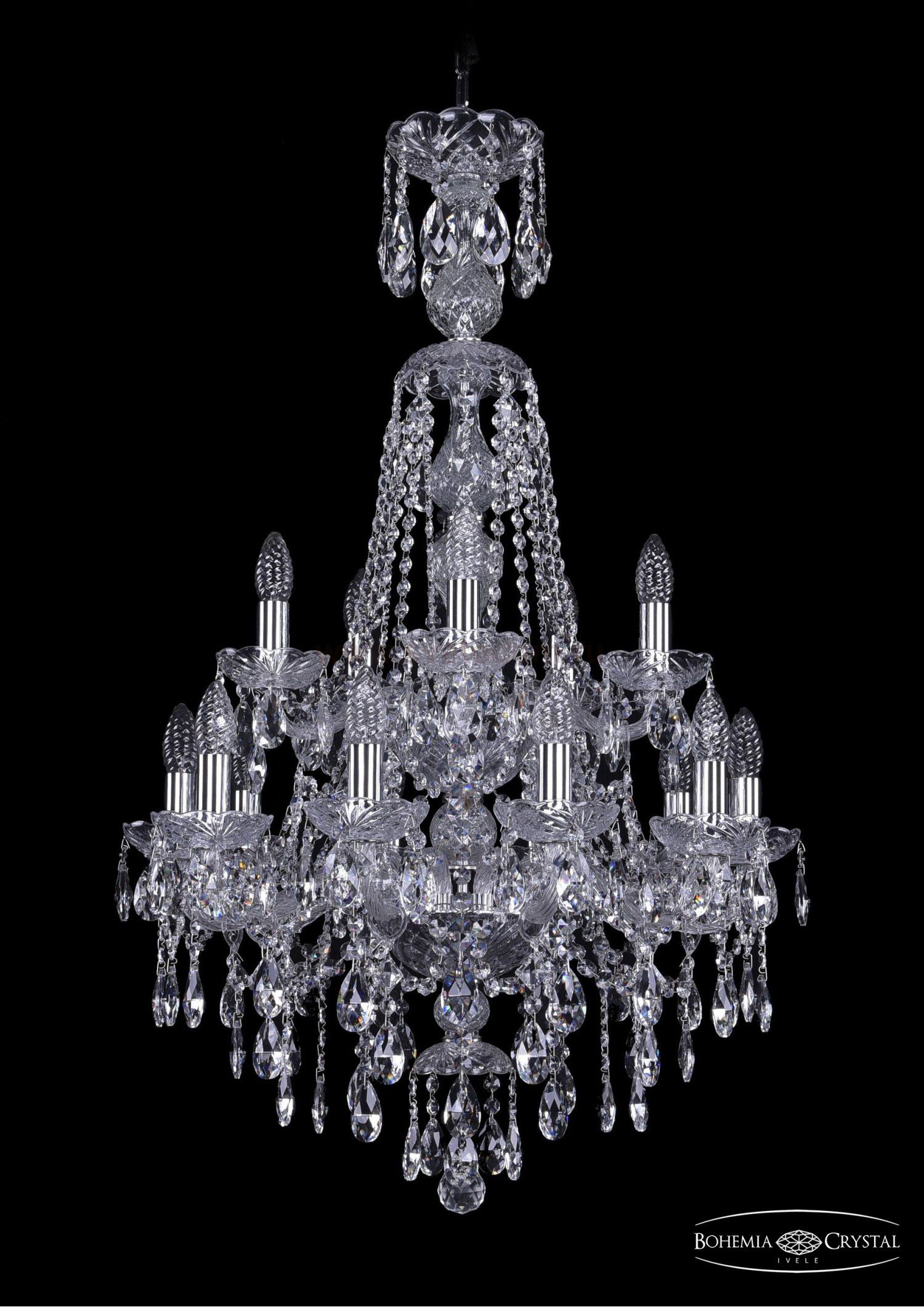 Люстра хрустальная Bohemia Ivele 1415/10+5/200/XL-97/2d/Ni