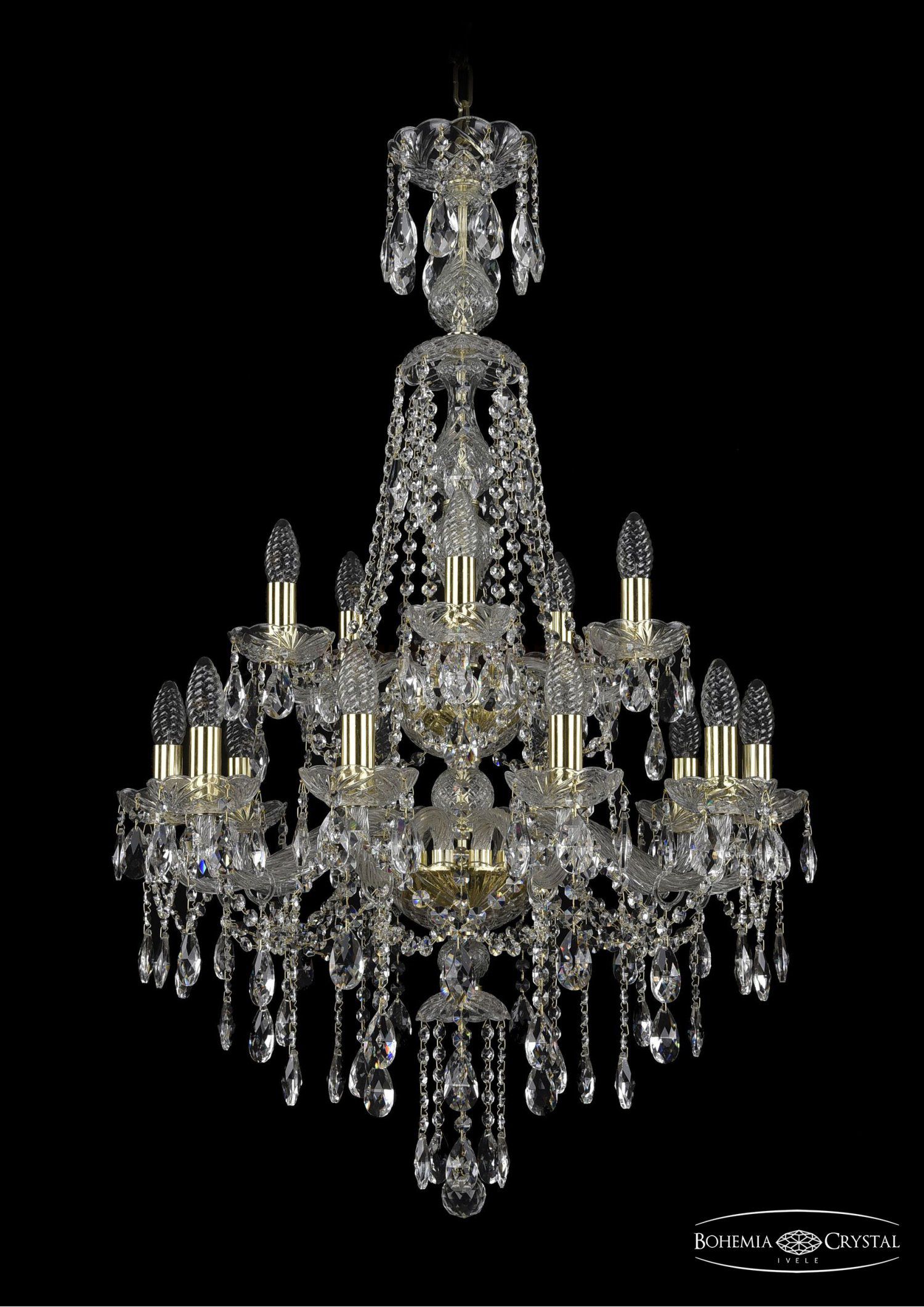 Люстра хрустальная Bohemia Ivele 1415/10+5/220/XL-104/2d/G
