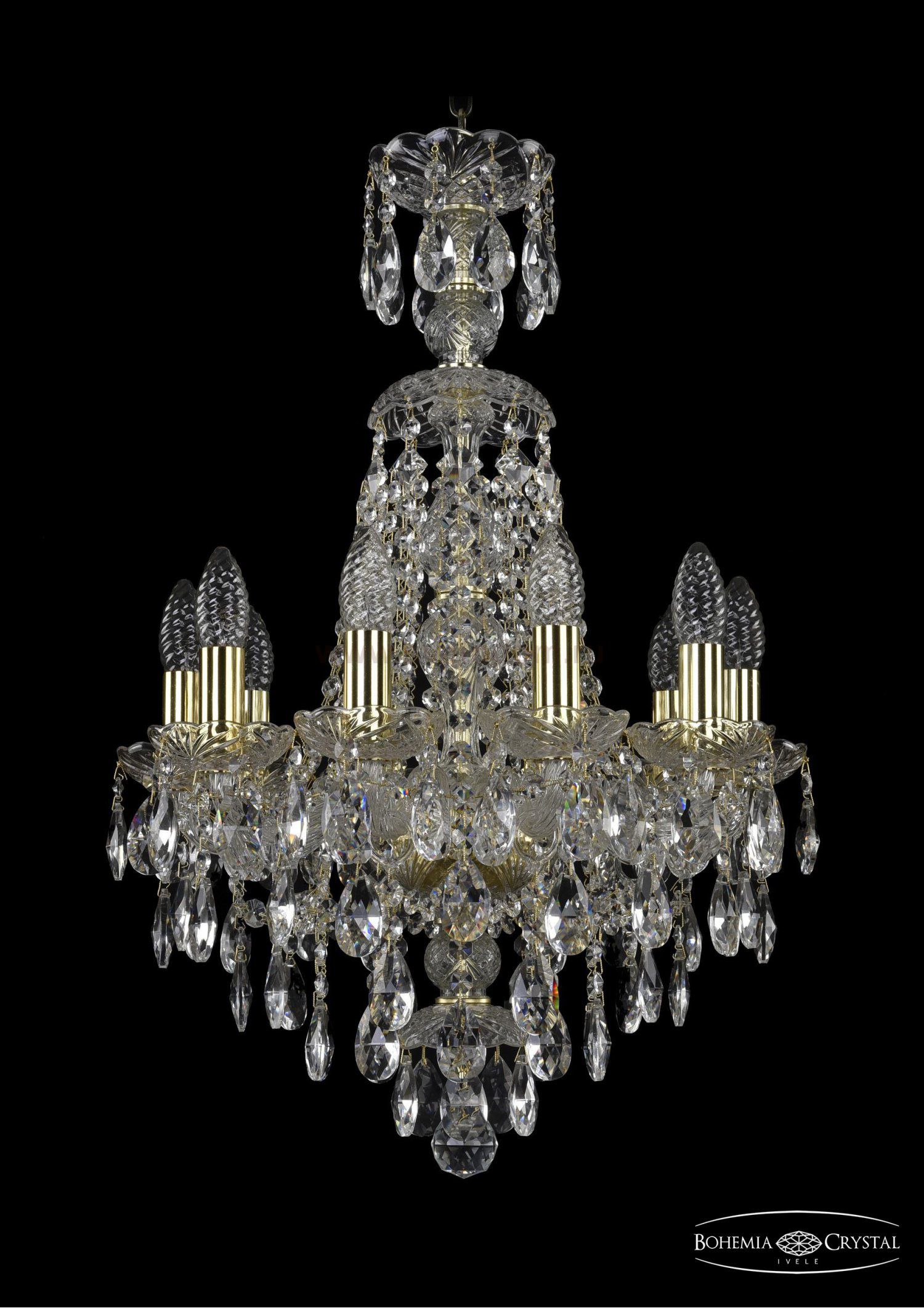 Люстра хрустальная Bohemia Ivele 1415/10/141/XL-66/G