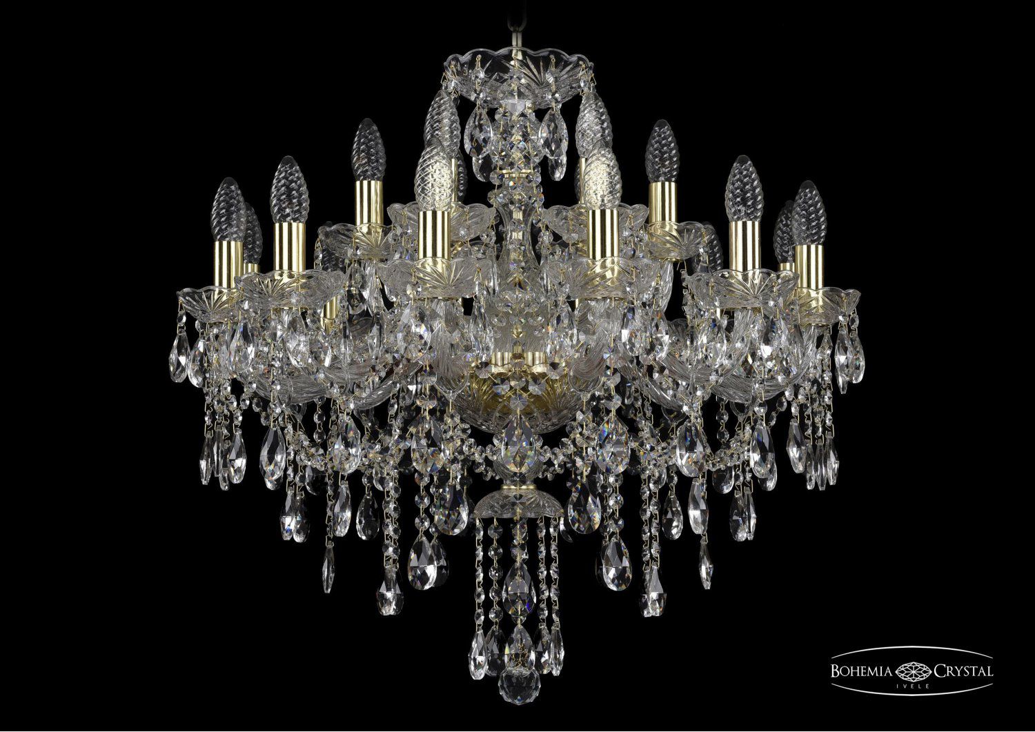 Люстра хрустальная Bohemia Ivele 1415/12+6/220/G