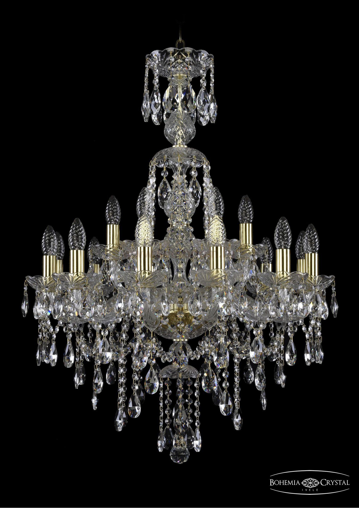 Люстра хрустальная Bohemia Ivele 1415/12+6/220/XL-86/G