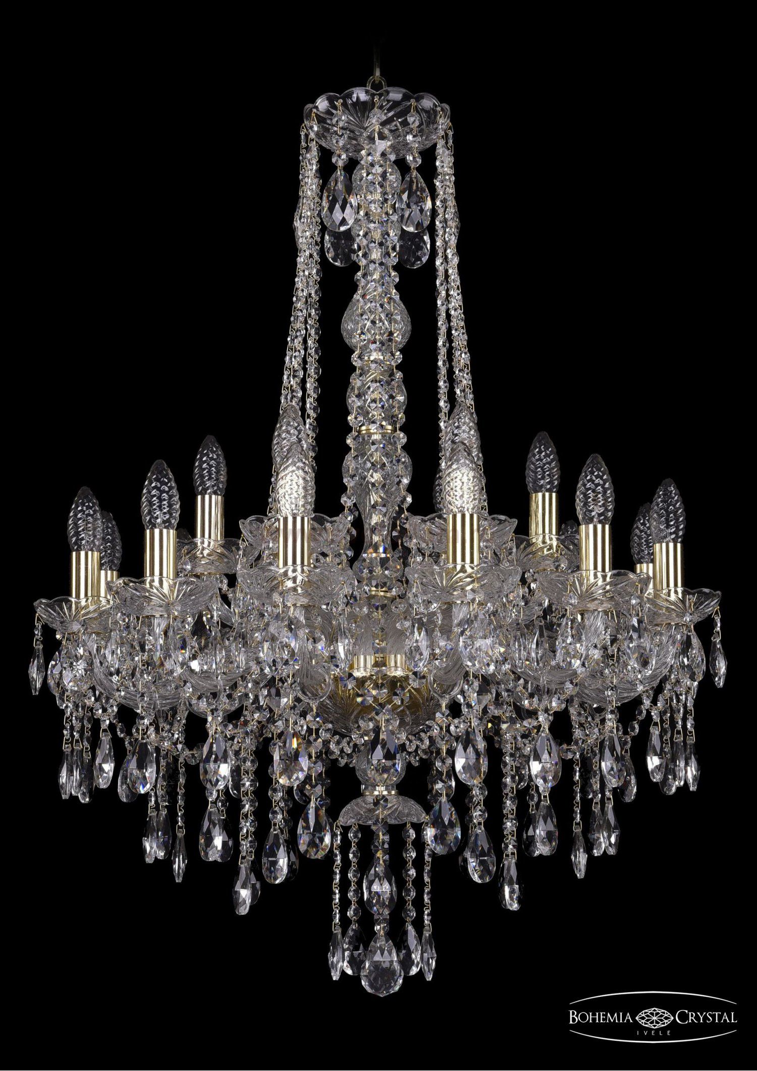 Люстра хрустальная Bohemia Ivele 1415/12+6/220/h-86/G