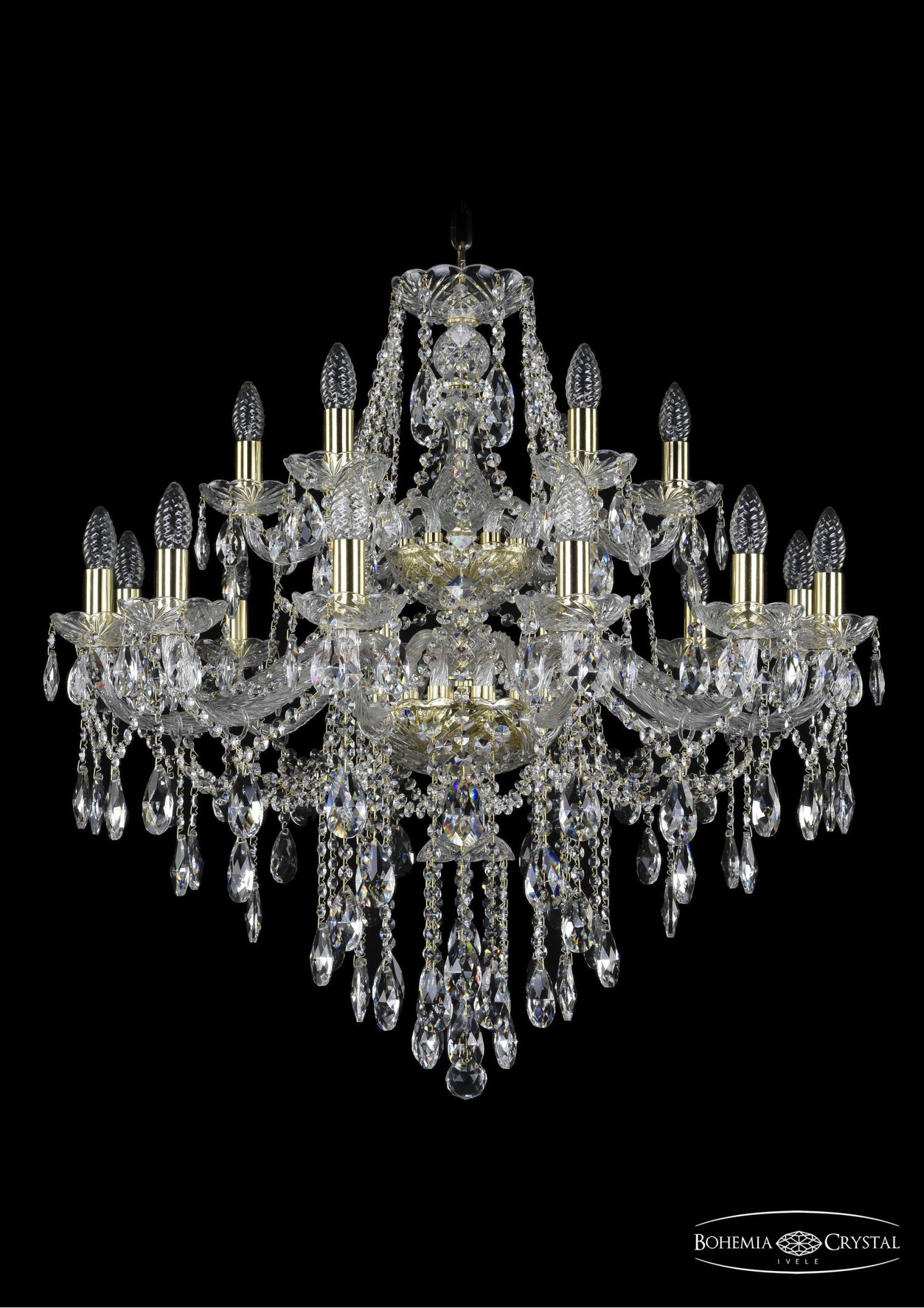 Люстра хрустальная Bohemia Ivele 1415/12+6/300/2d/G