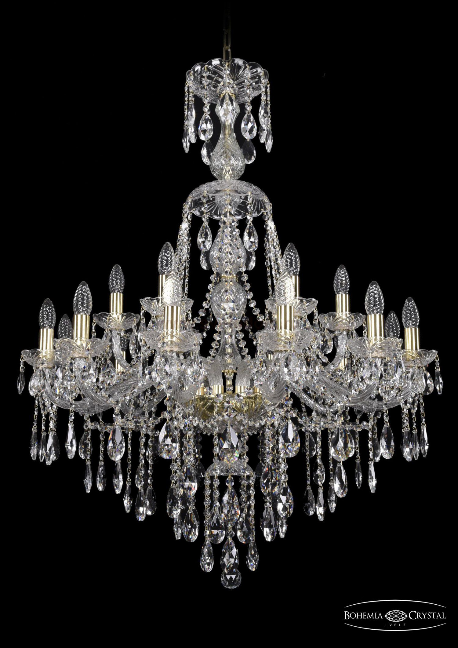 Люстра хрустальная Bohemia Ivele 1415/12+6/300/XL-108/G