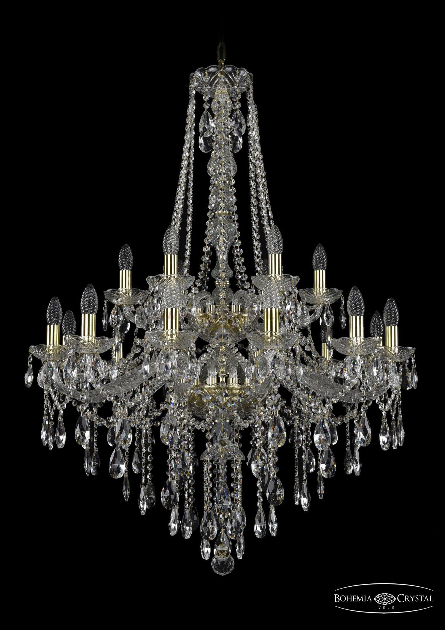 Люстра хрустальная Bohemia Ivele 1415/12+6/300/h-112/2d/G