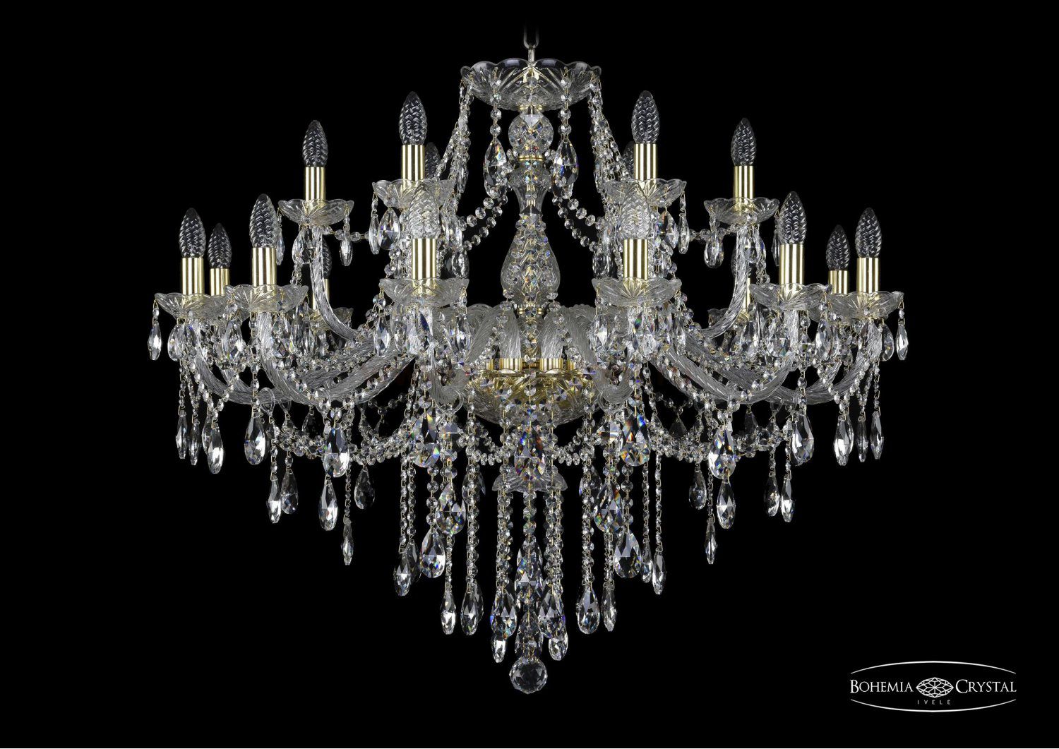 Люстра хрустальная Bohemia Ivele 1415/12+6/360/G