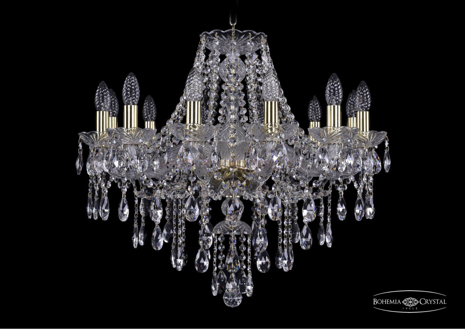 Люстра хрустальная Bohemia Ivele 1415/12/220/G