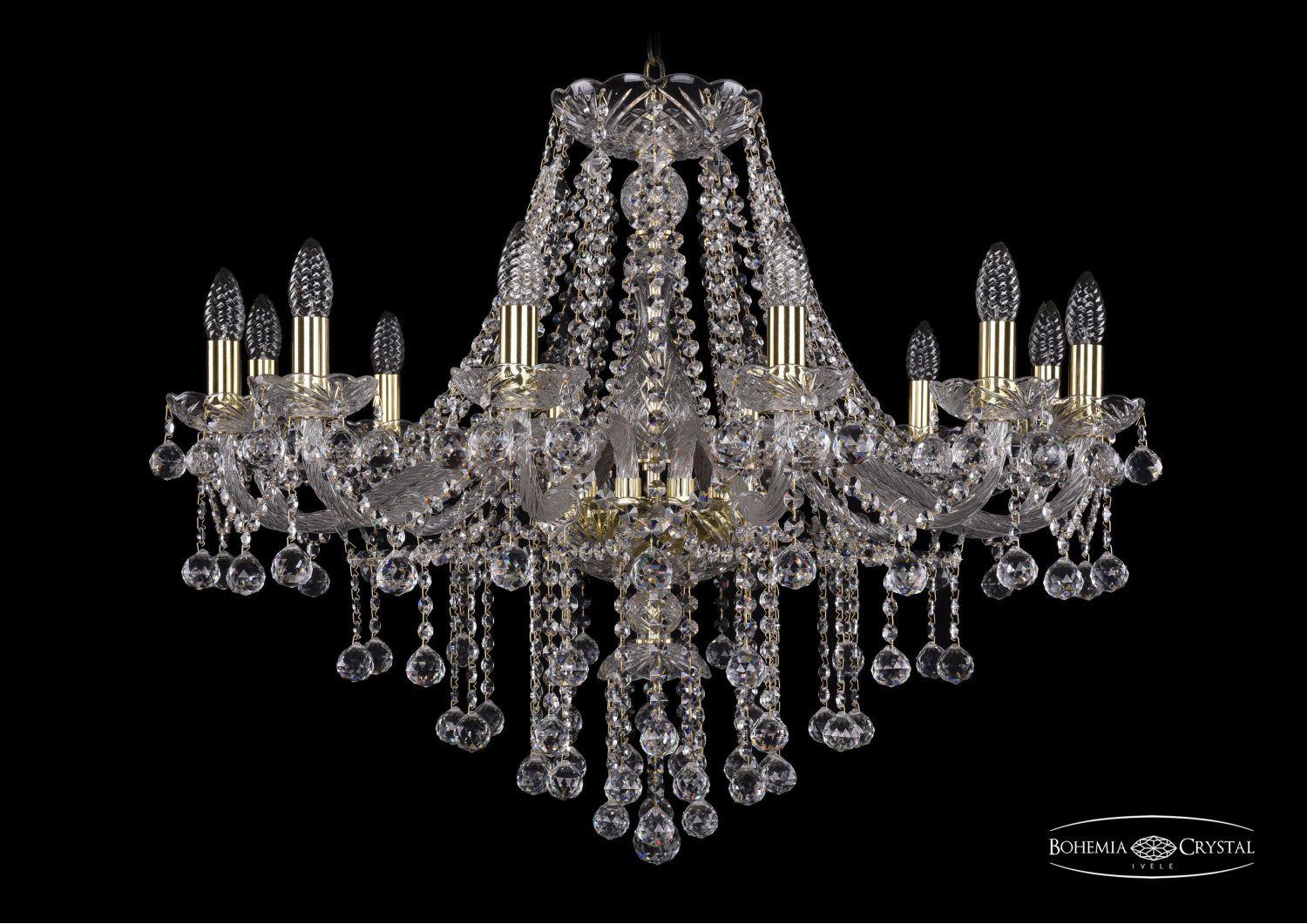Люстра хрустальная Bohemia Ivele 1415/12/300/G/Balls
