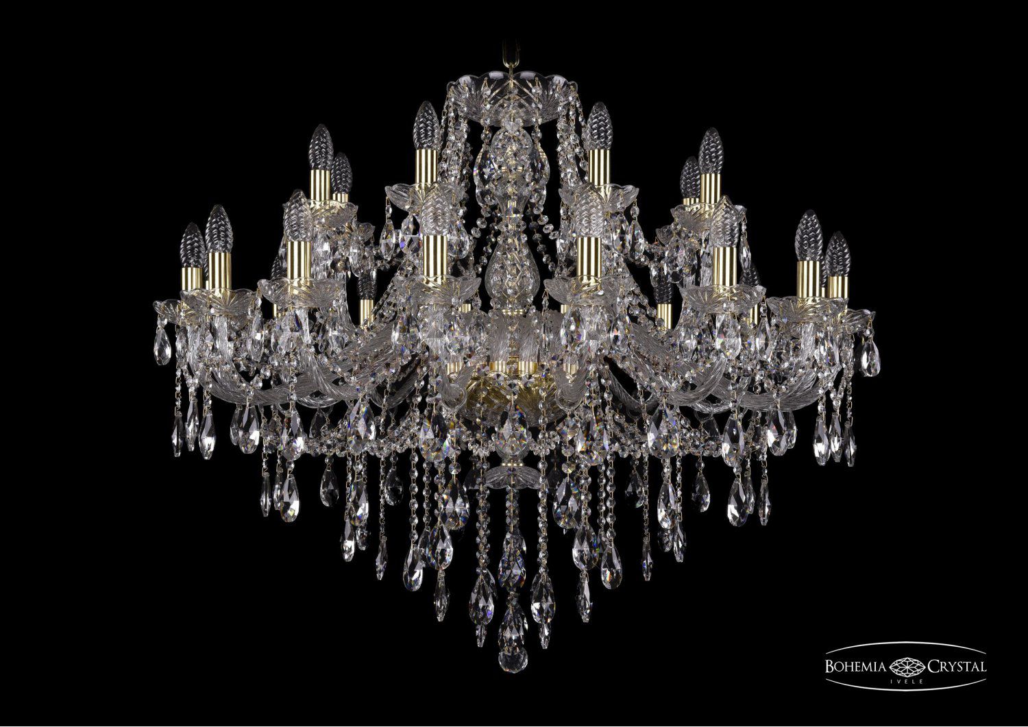Люстра хрустальная Bohemia Ivele 1415/16+8/360/G