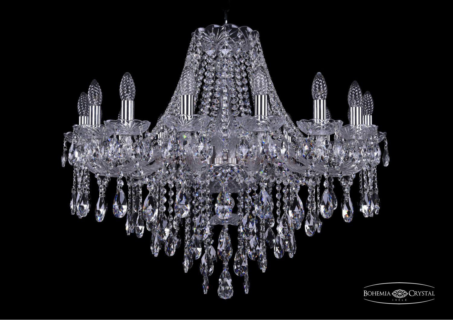 Люстра хрустальная Bohemia Ivele 1415/16/300/Ni