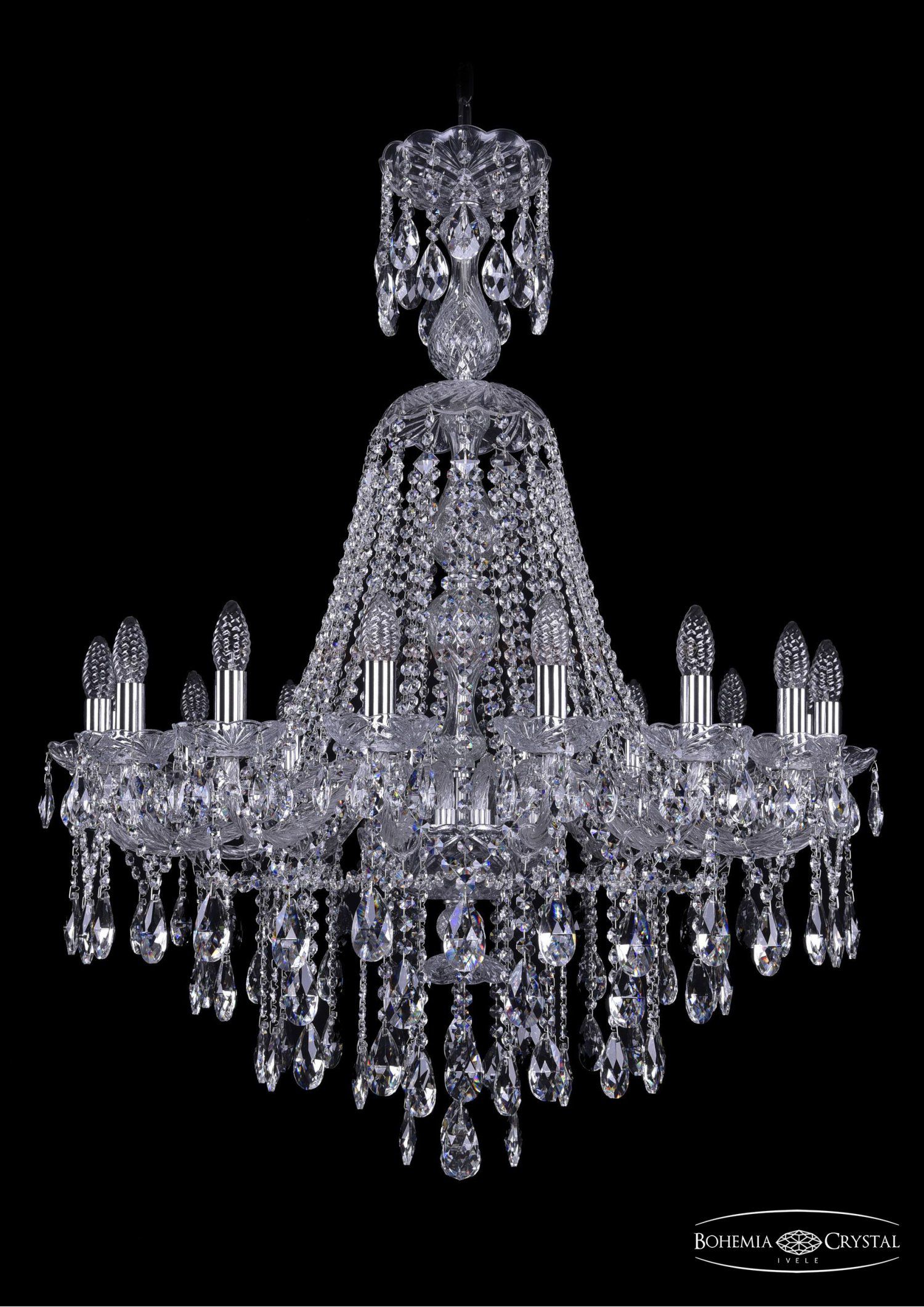 Люстра хрустальная Bohemia Ivele 1415/16/300/XL-108/Ni