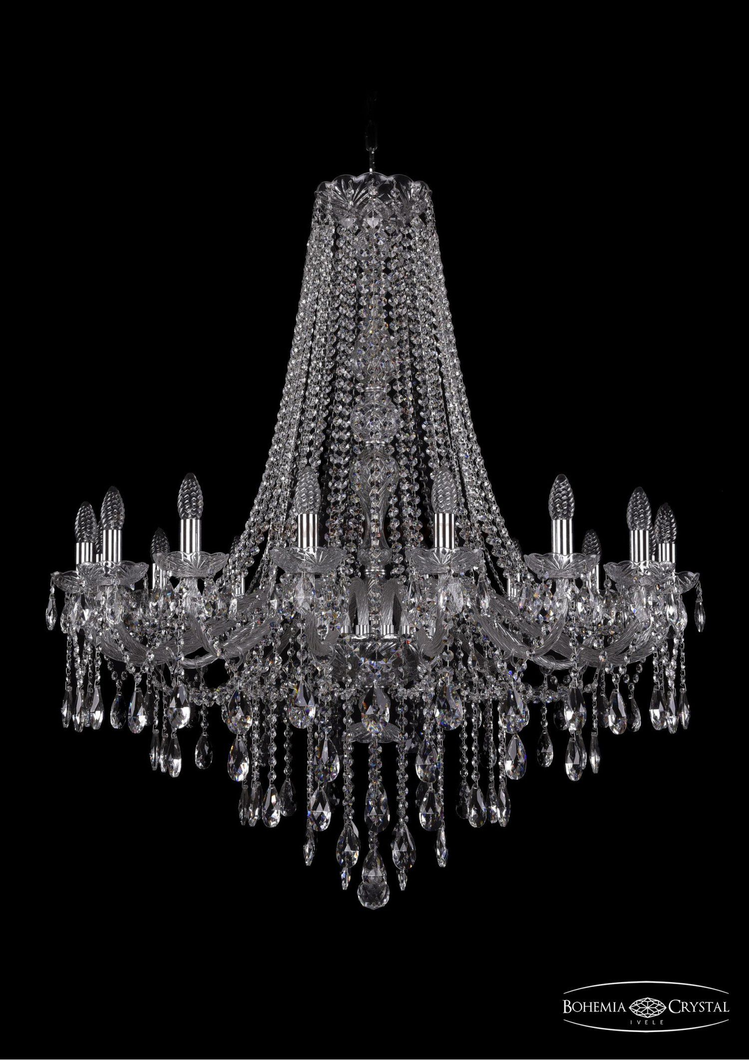 Люстра хрустальная Bohemia Ivele 1415/16/360/h-112/Ni