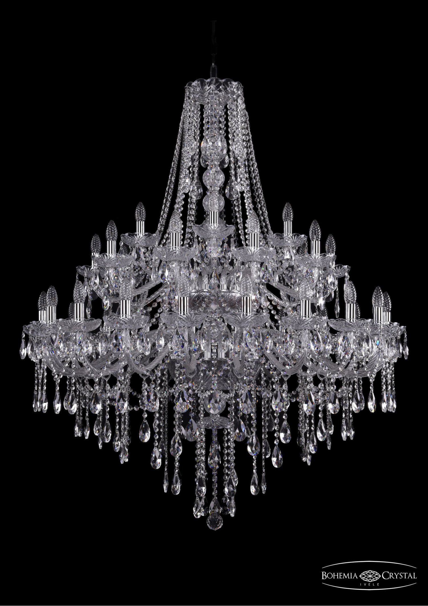 Люстра хрустальная Bohemia Ivele 1415/20+10+5/400/2d/Ni