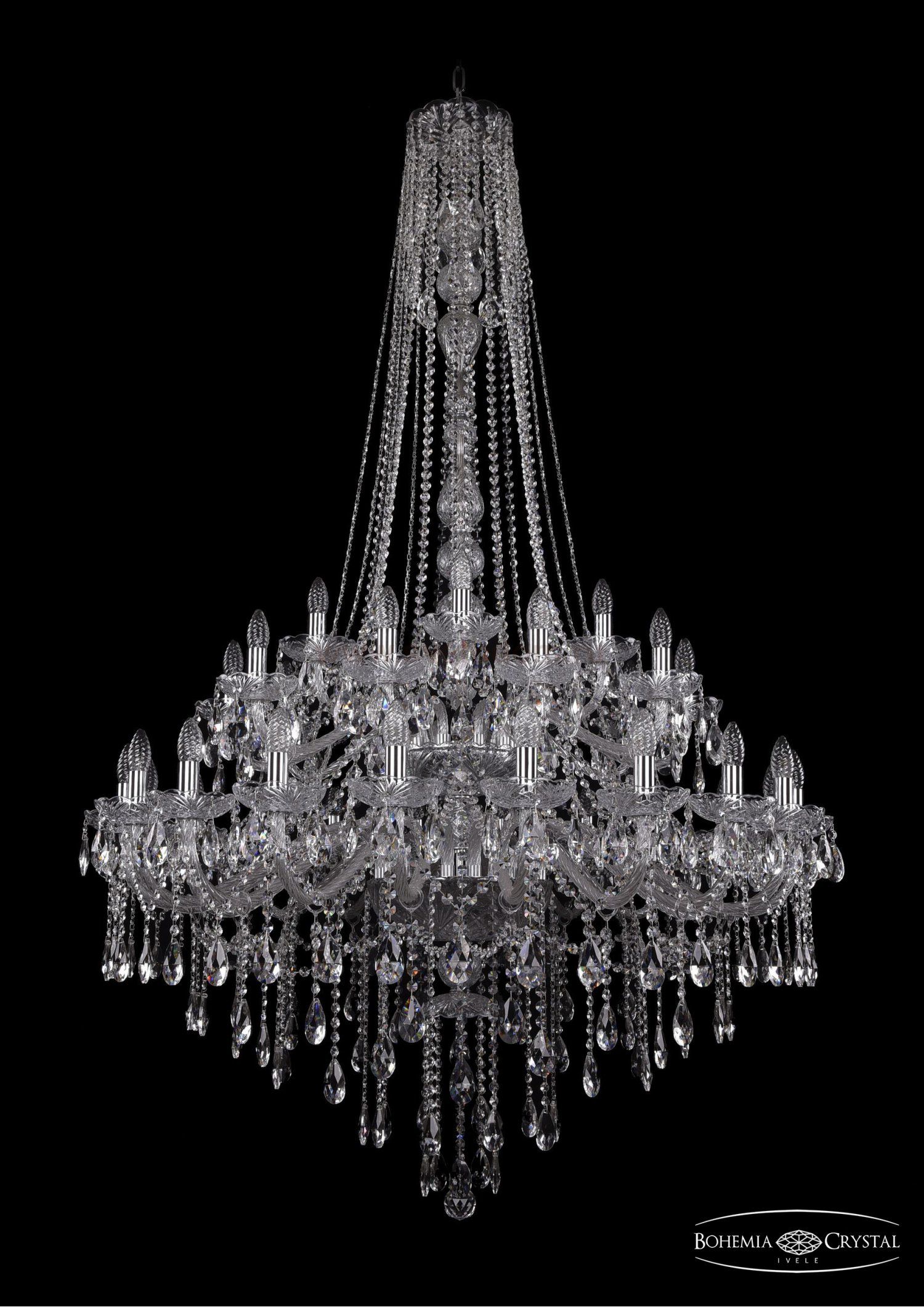 Люстра хрустальная Bohemia Ivele 1415/20+10+5/400/h-185/2d/Ni