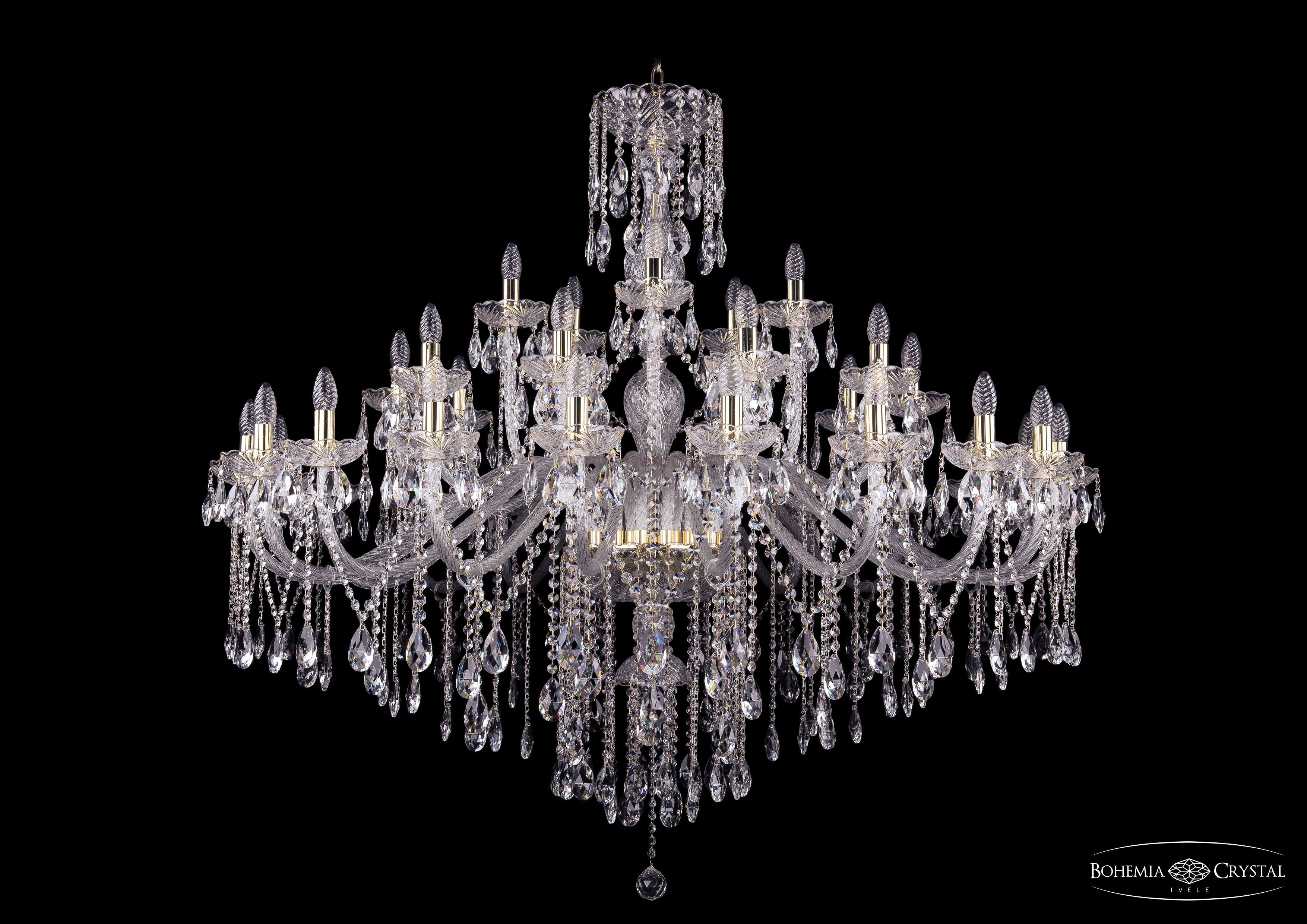 Люстра хрустальная большая Bohemia Ivele 1415/20+10+5/530-135/G