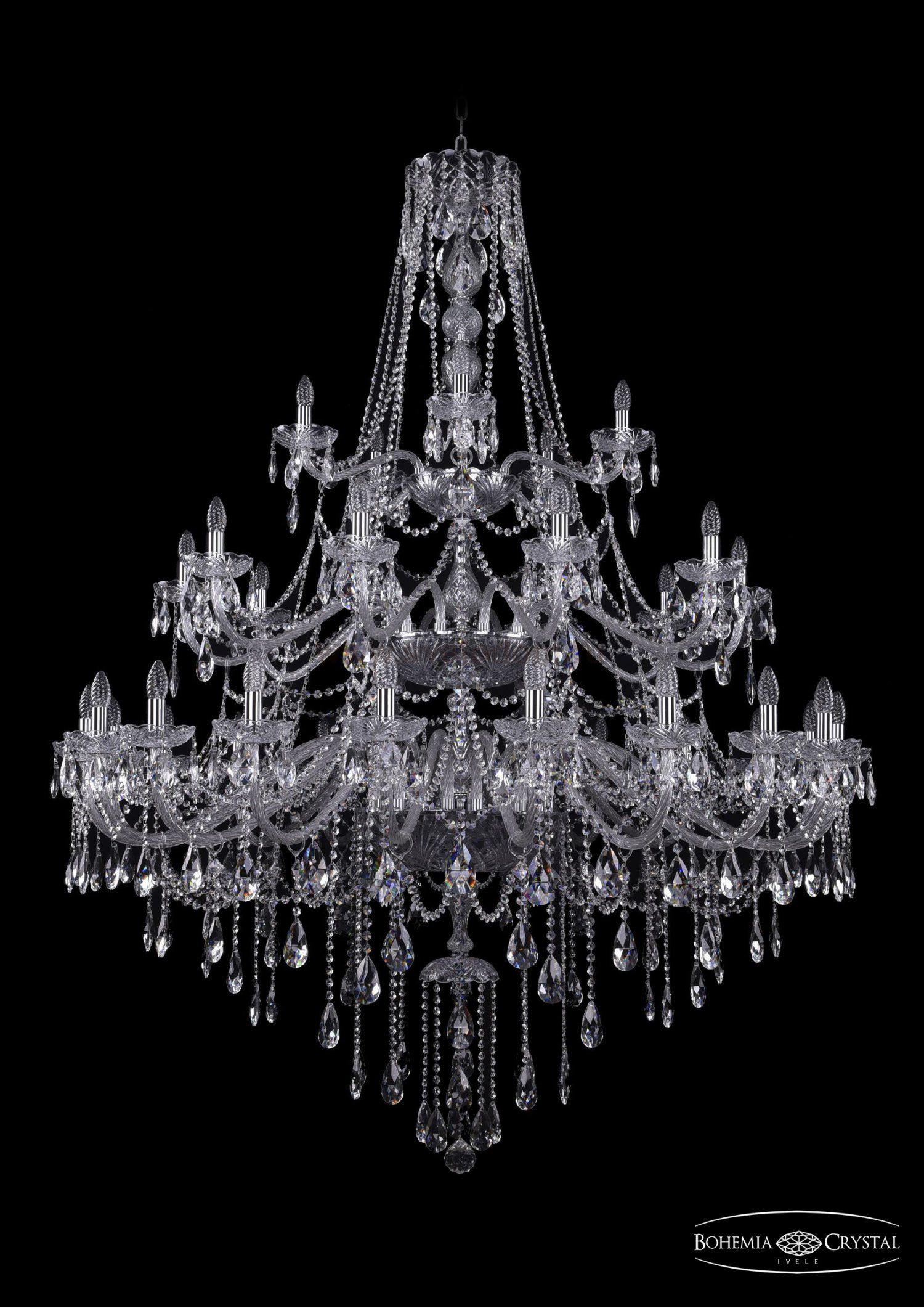 Люстра хрустальная Bohemia Ivele 1415/20+10+5/530/3d/Ni