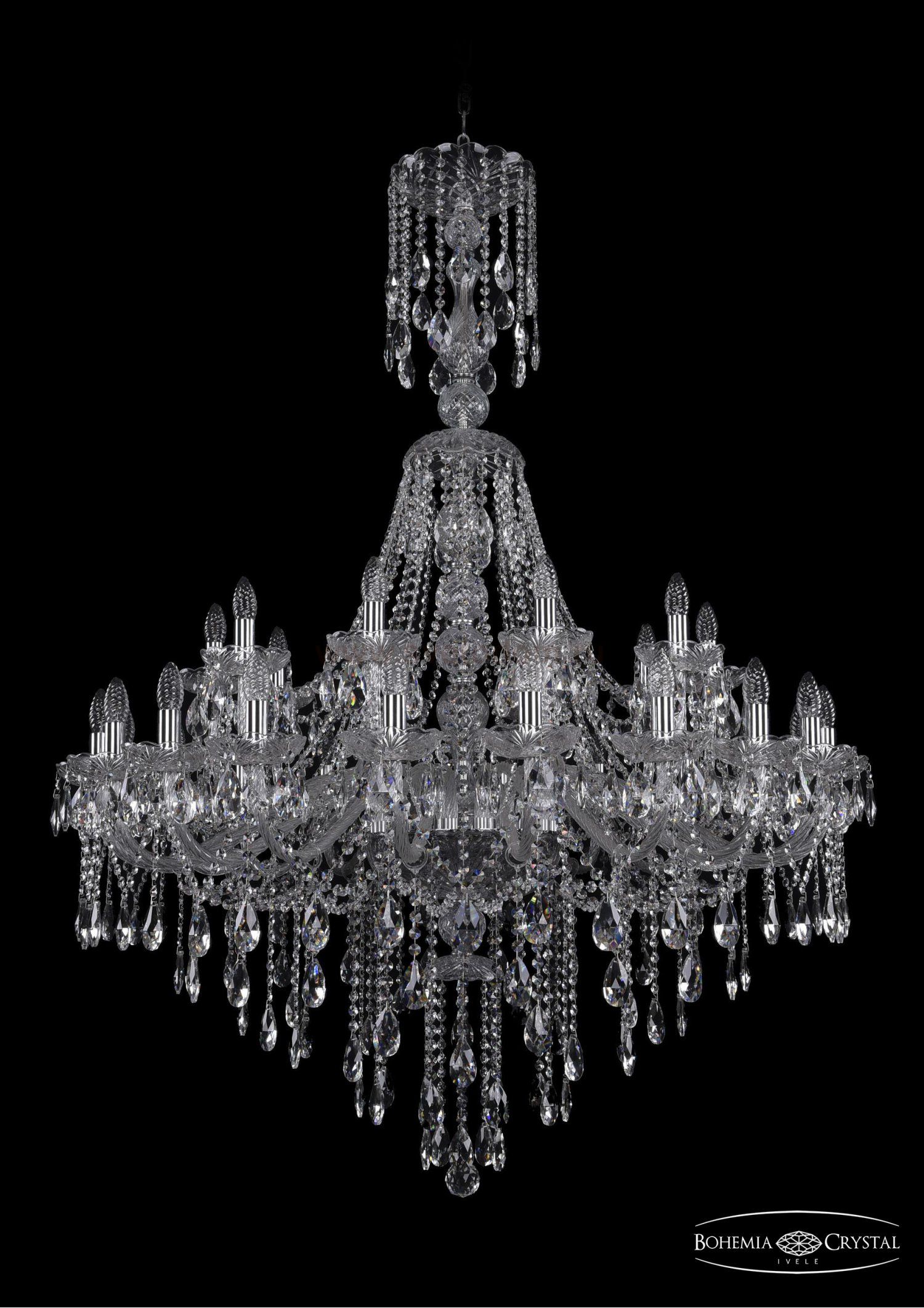 Люстра хрустальная Bohemia Ivele 1415/20+10/400/XL-154/Ni