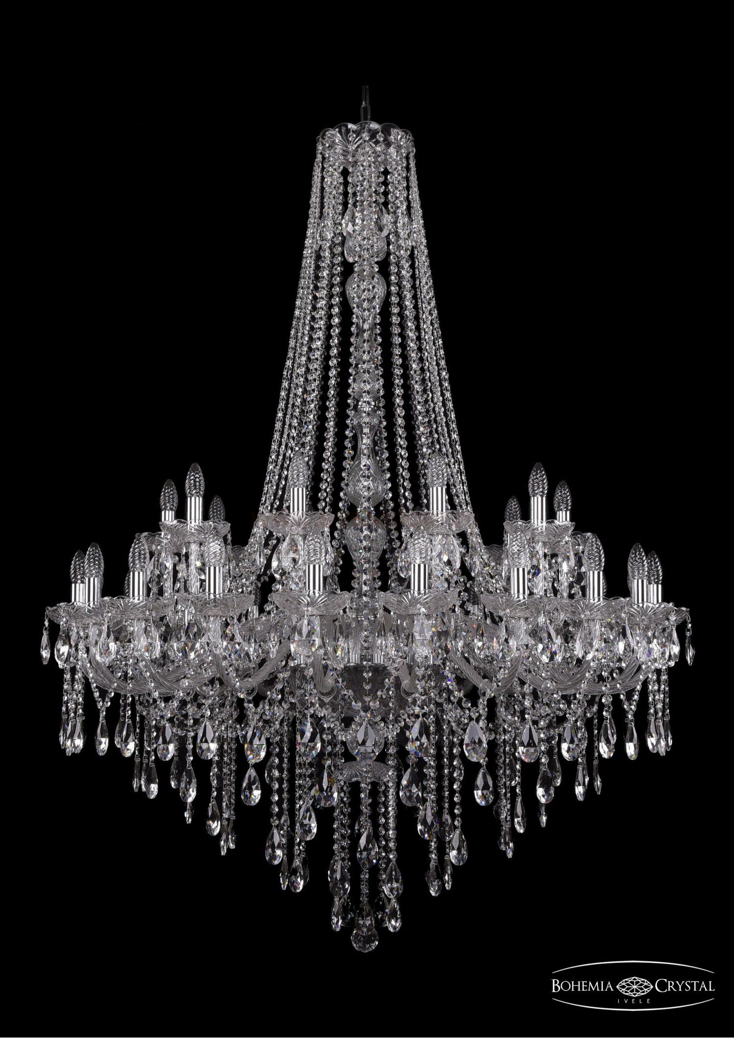 Люстра хрустальная Bohemia Ivele 1415/20+10/400/h-154/Ni