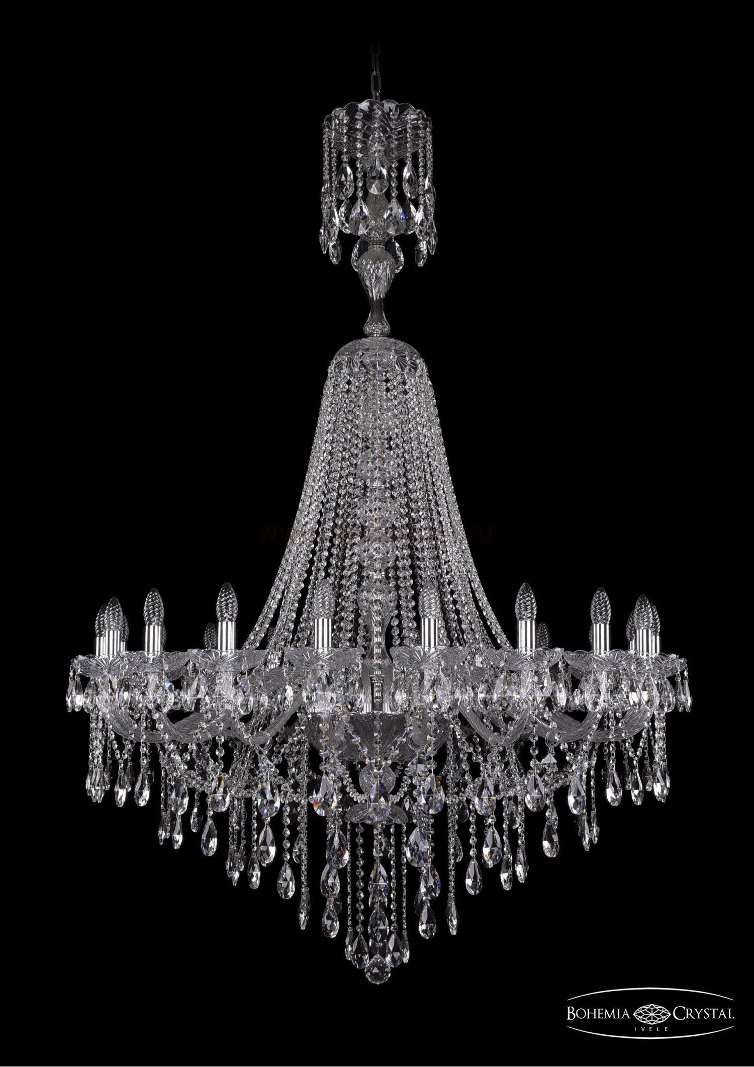 Люстра хрустальная Bohemia Ivele 1415/20/400/XL-173/Ni