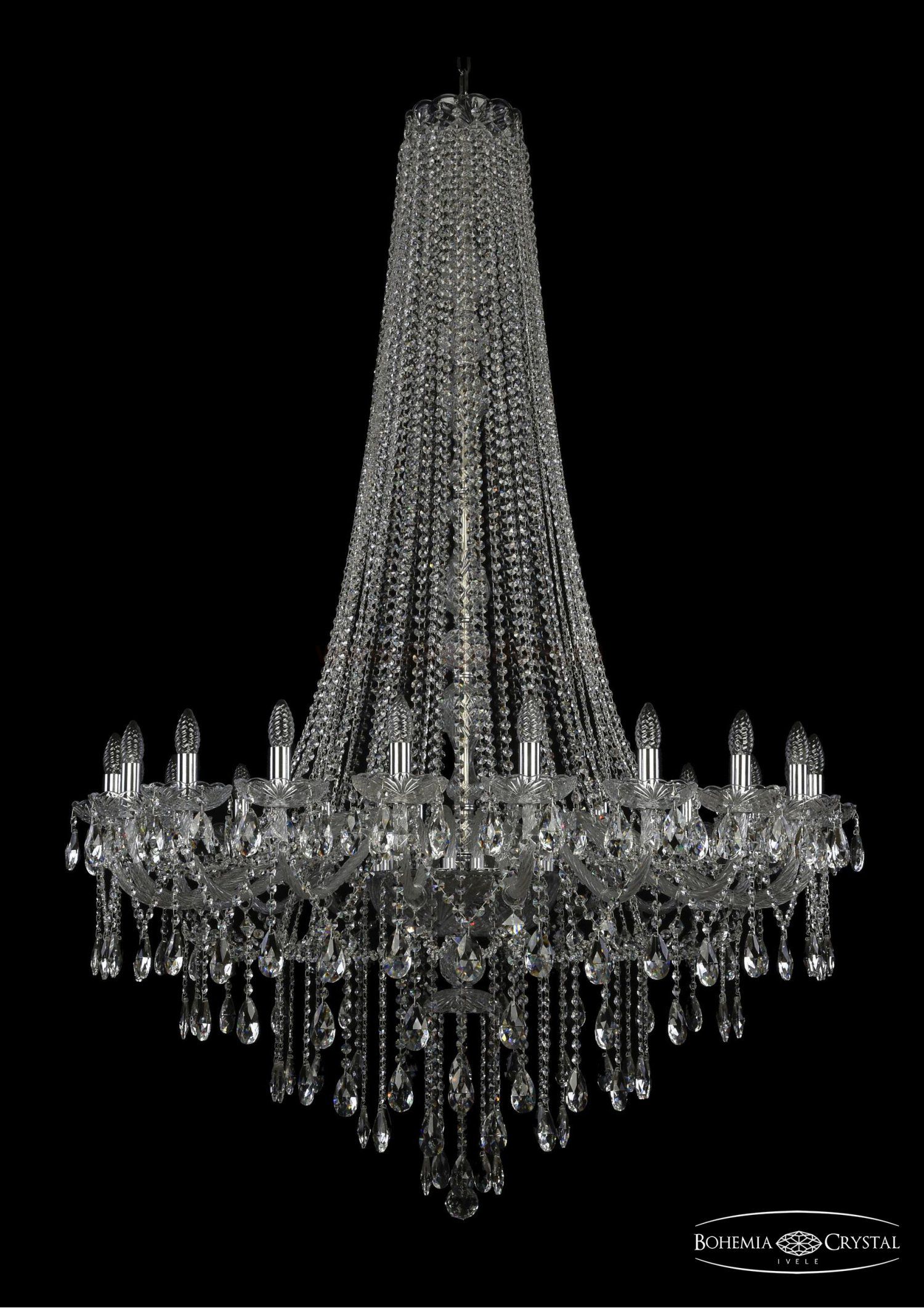 Люстра хрустальная Bohemia Ivele 1415/20/400/h-173/Ni