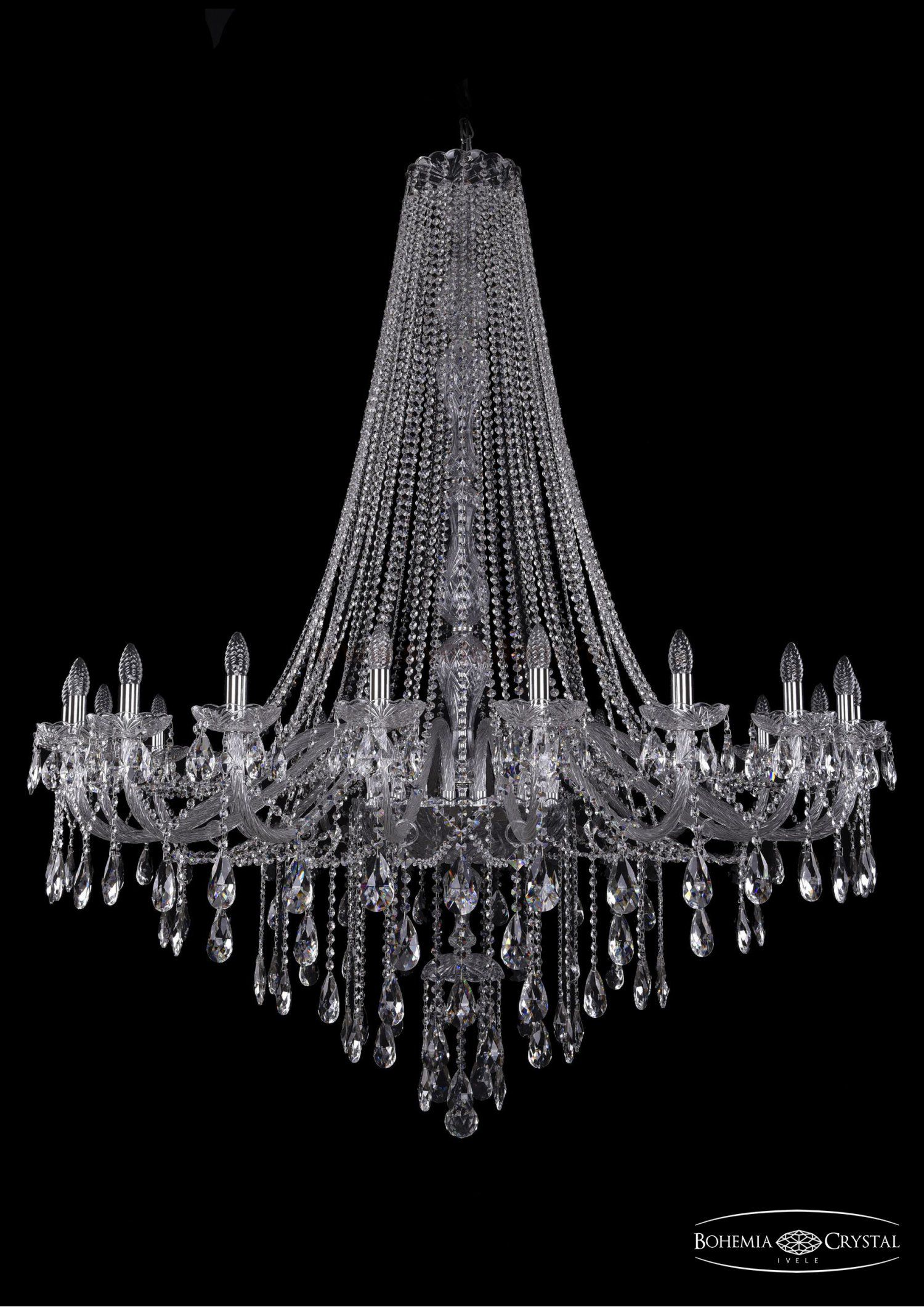 Люстра хрустальная Bohemia Ivele 1415/20/530/h-180/Ni