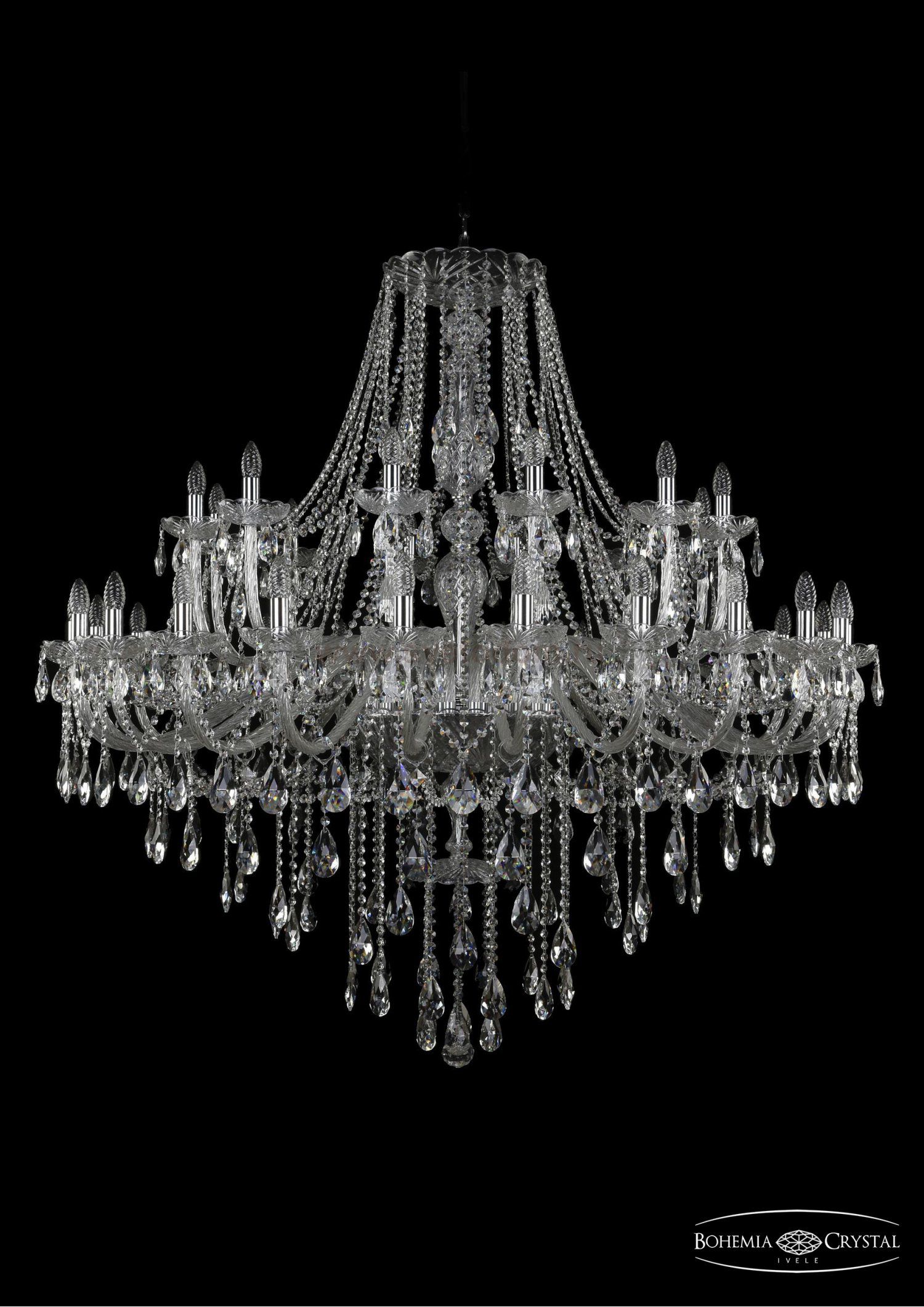 Люстра хрустальная Bohemia Ivele 1415/24+12/530/Ni