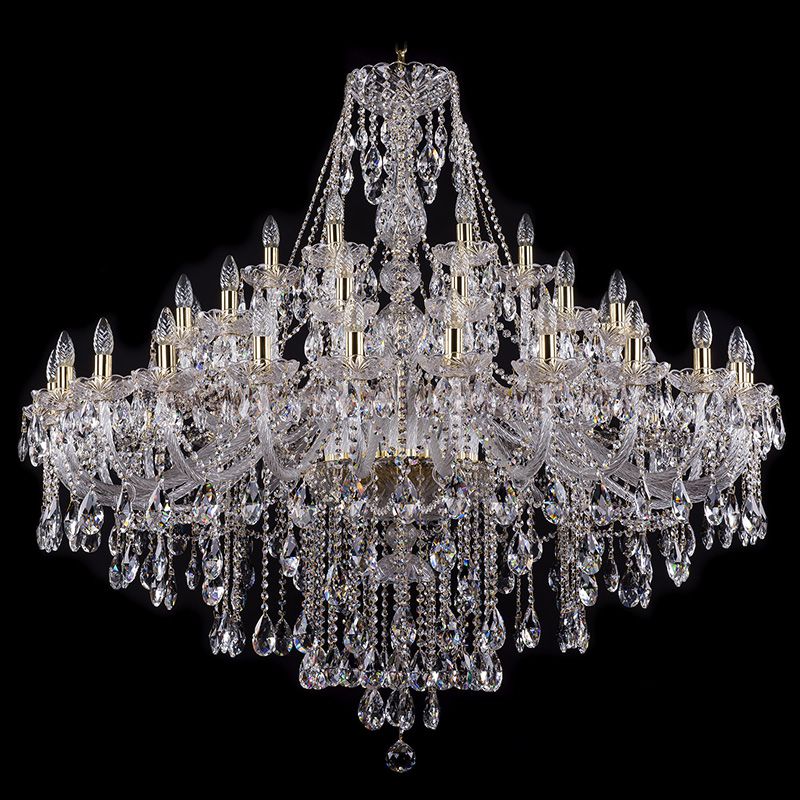 Большая хрустальная люстра Bohemia Ivele 1415/24+12+6/530-135/G