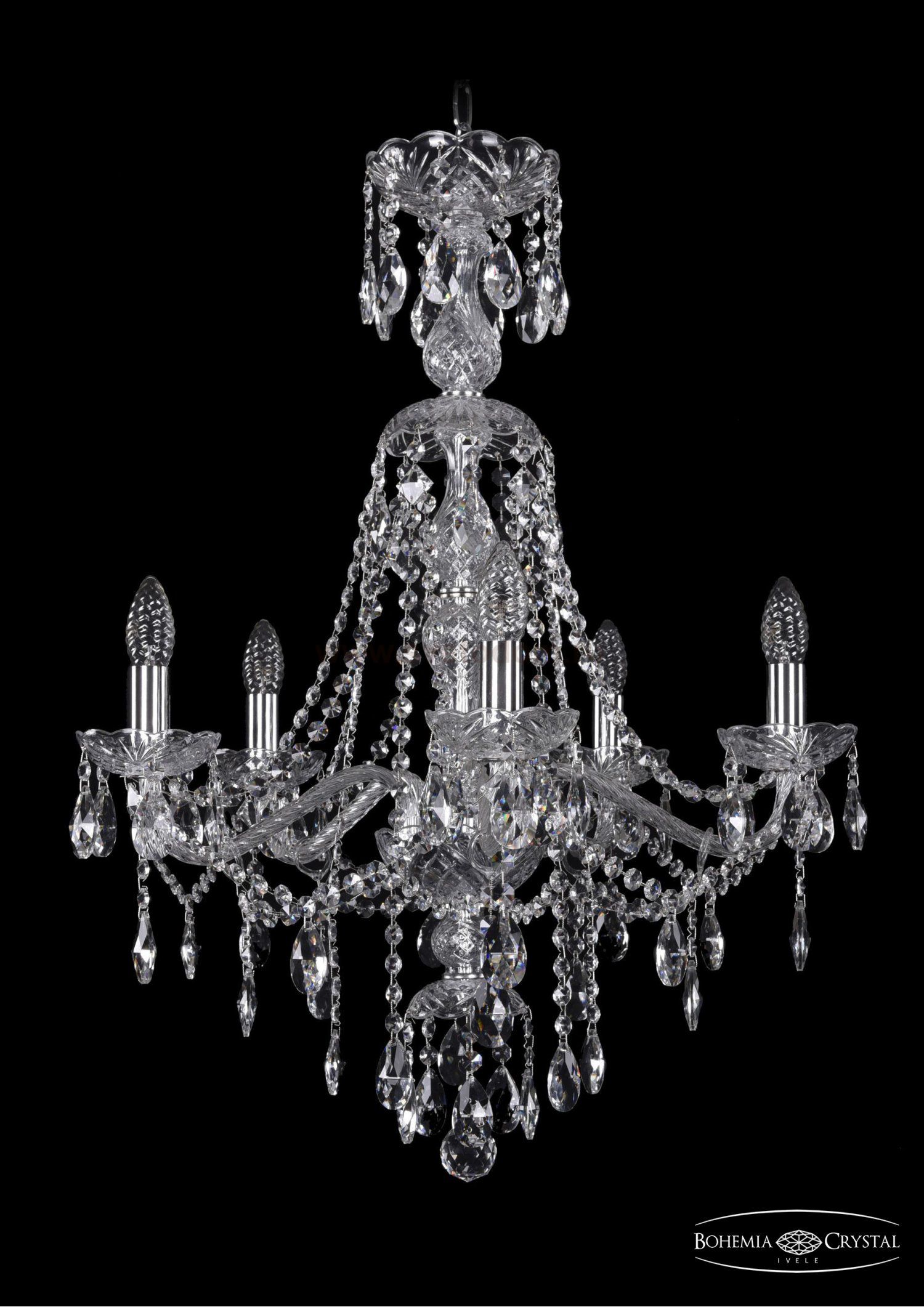 Люстра хрустальная Bohemia Ivele 1415/5/200/XL-76/Ni