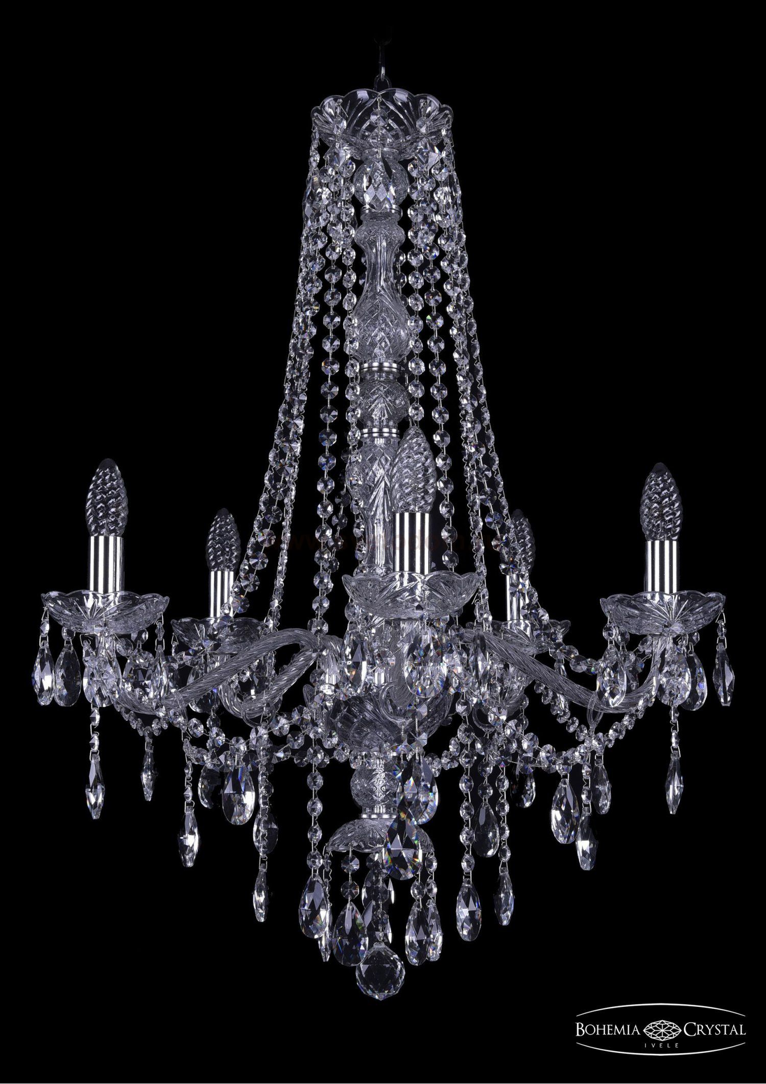 Люстра хрустальная Bohemia Ivele 1415/5/200/h-75/Ni