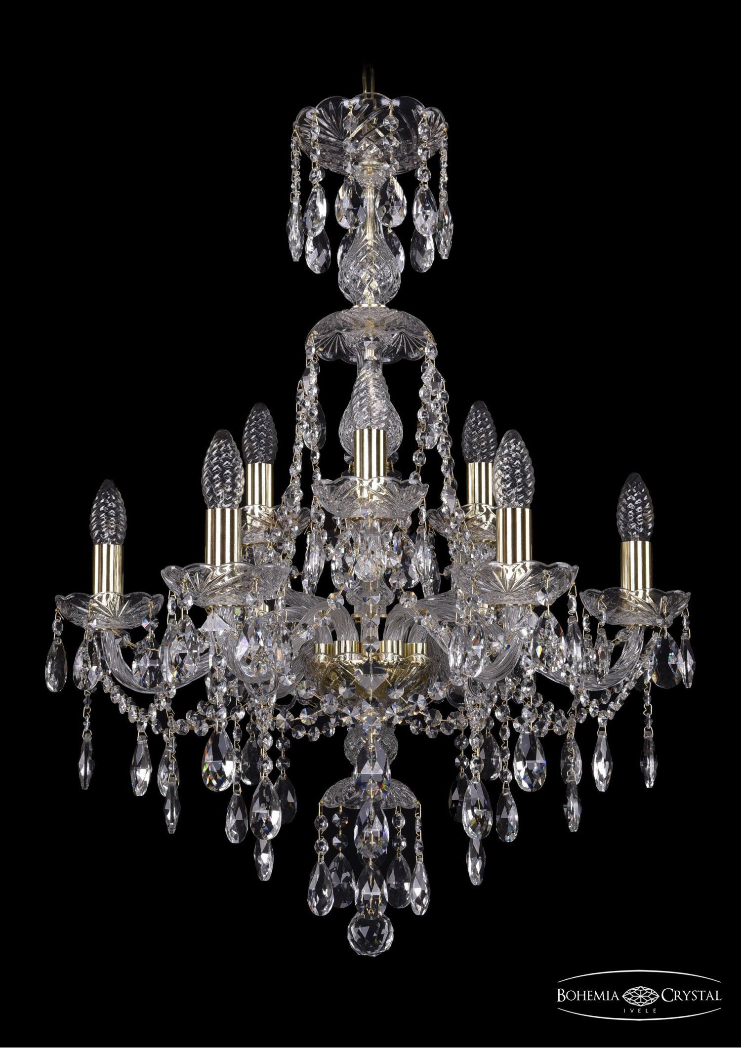 Люстра хрустальная Bohemia Ivele 1415/6+3/200/XL-77/G