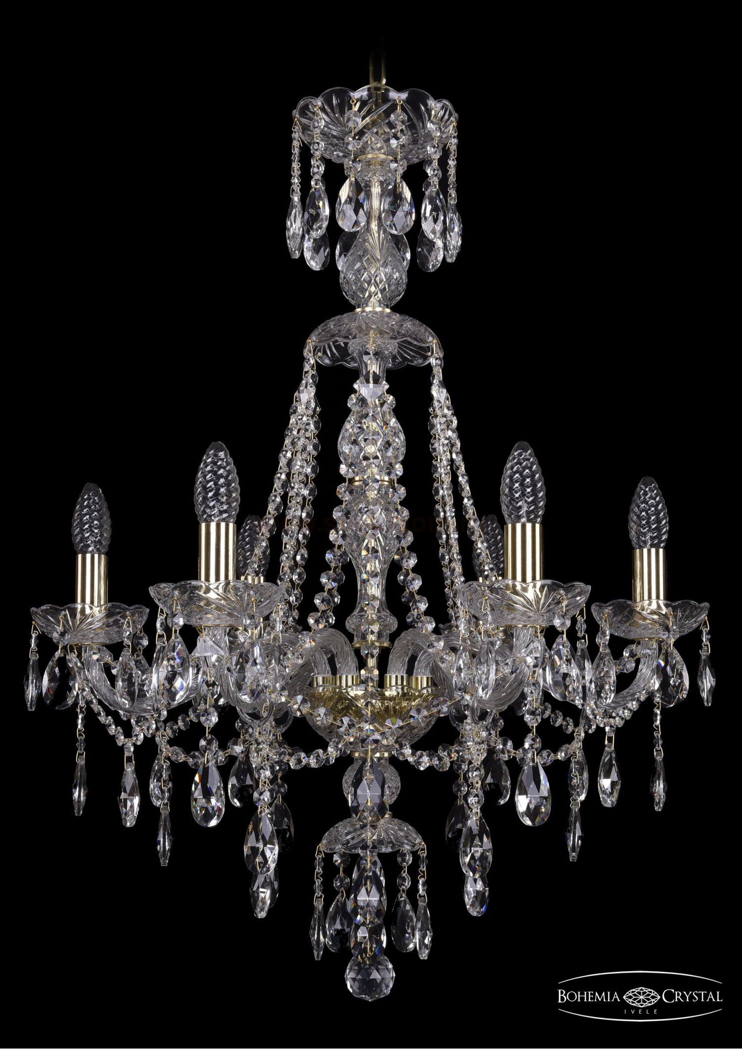 Люстра хрустальная Bohemia Ivele 1415/6/200/XL-77/G