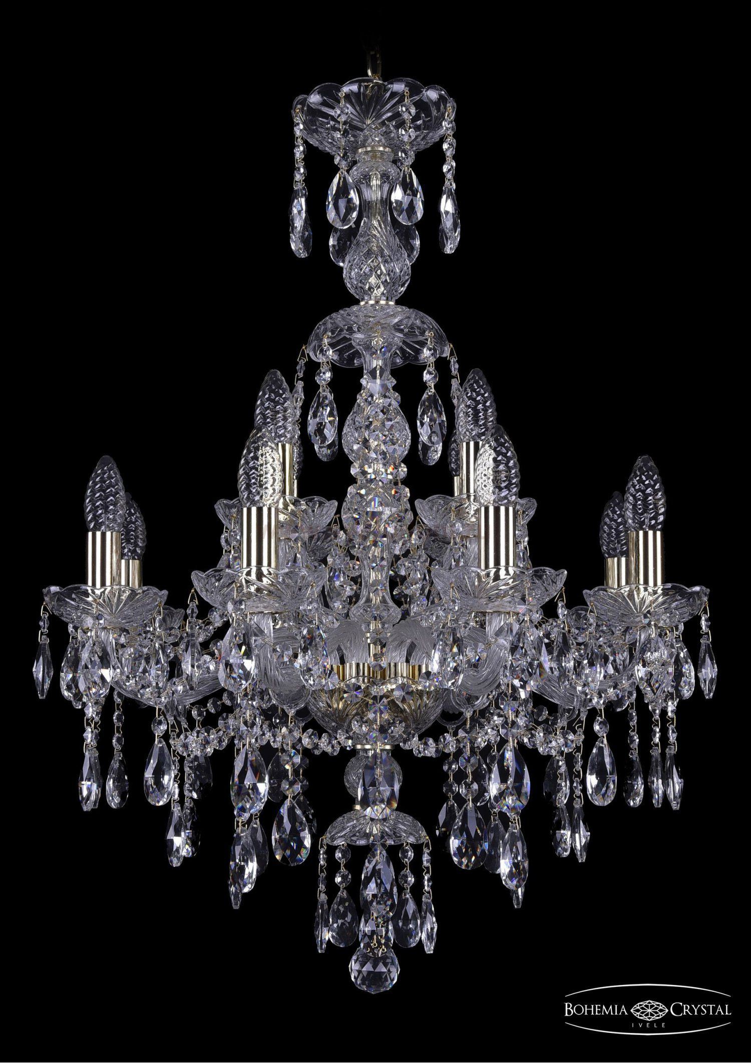 Люстра хрустальная Bohemia Ivele 1415/8+4/200/XL-76/G