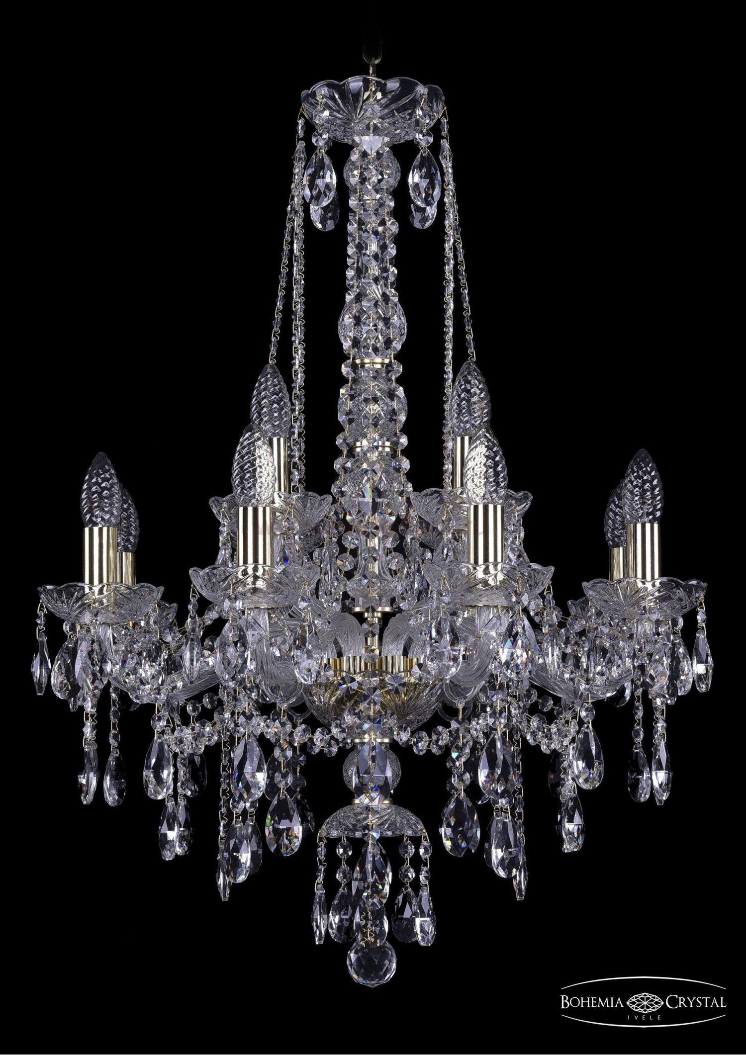 Люстра хрустальная Bohemia Ivele 1415/8+4/200/h-75/G
