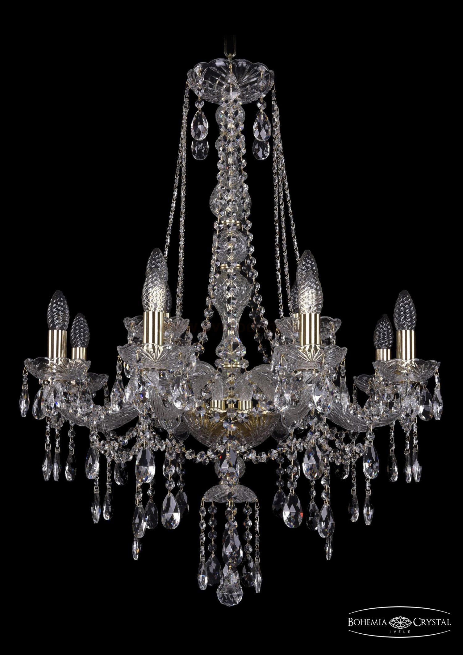 Люстра хрустальная Bohemia Ivele 1415/8+4/220/h-86/G
