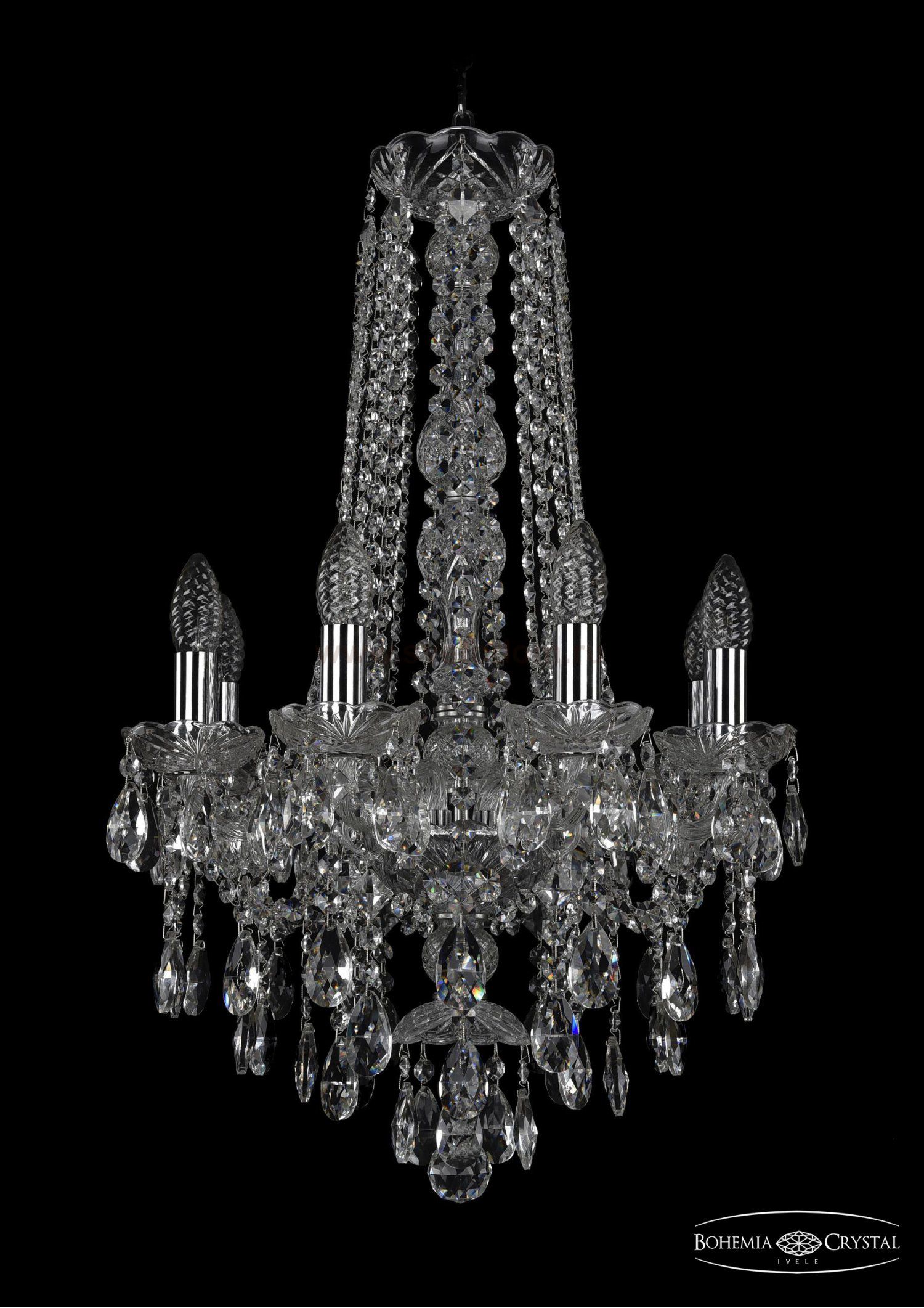 Люстра хрустальная Bohemia Ivele 1415/8/141/h-69/Ni