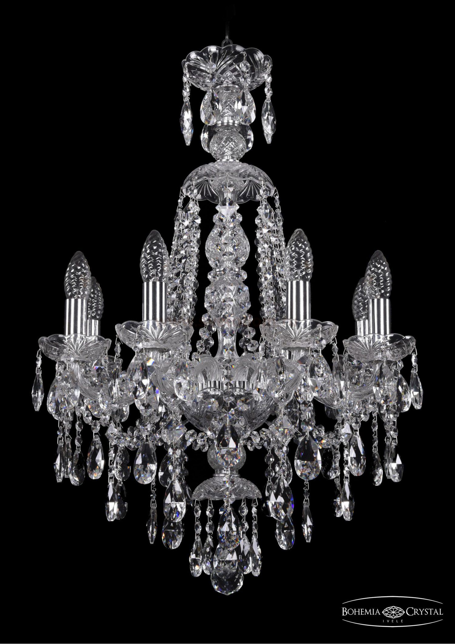 Люстра хрустальная Bohemia Ivele 1415/8/165/XL-70/Ni