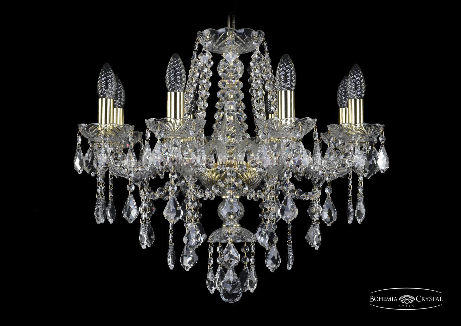 Люстра хрустальная Bohemia Ivele 1415/8/200/G/Leafs