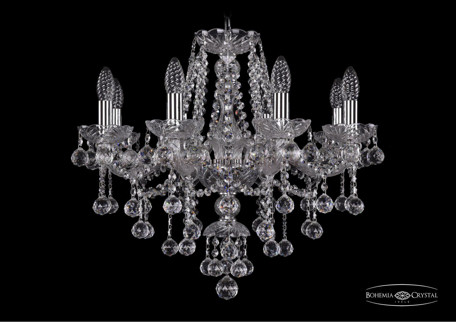 Люстра хрустальная Bohemia Ivele 1415/8/200/Ni/Balls