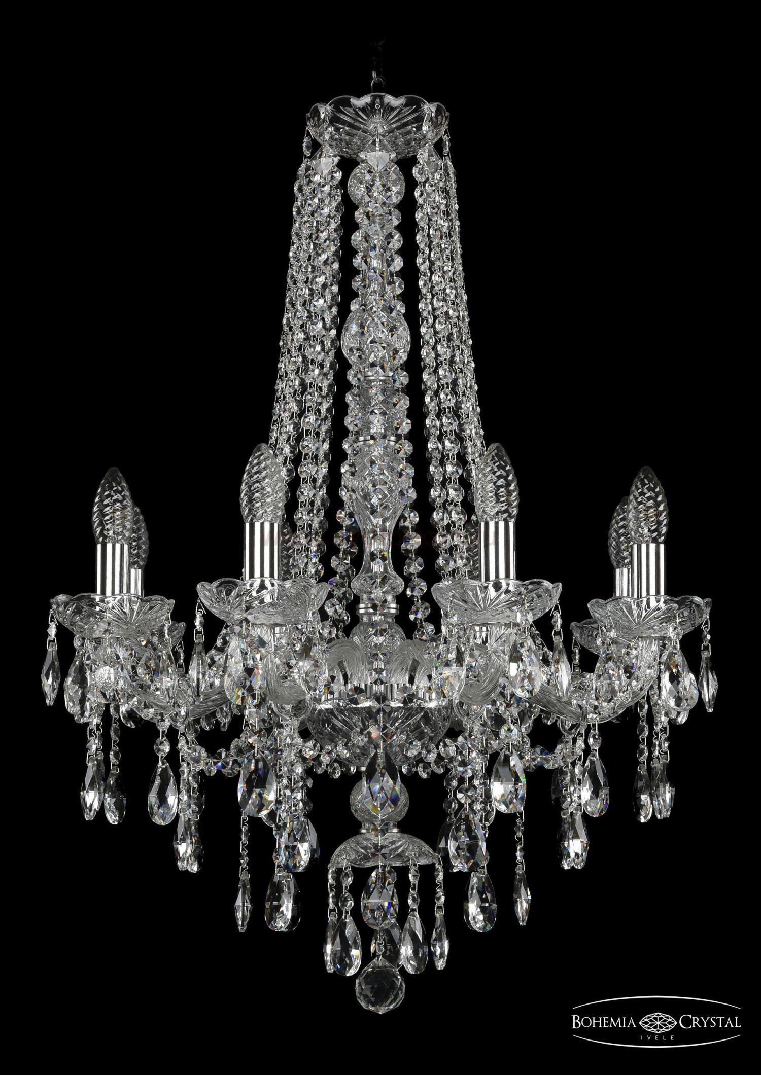 Люстра хрустальная Bohemia Ivele 1415/8/200/h-76/Ni