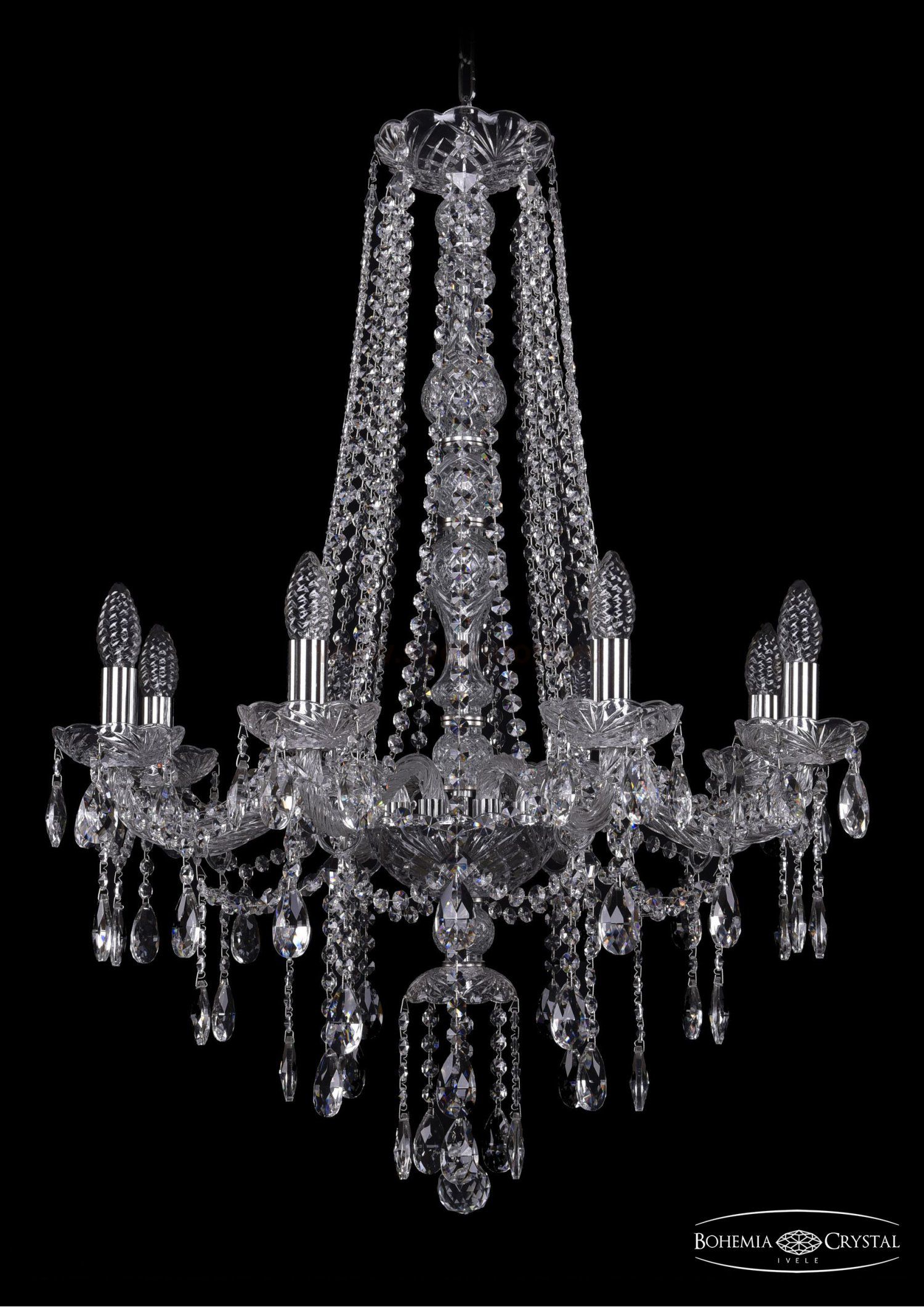 Люстра хрустальная Bohemia Ivele 1415/8/220/h-85/Ni
