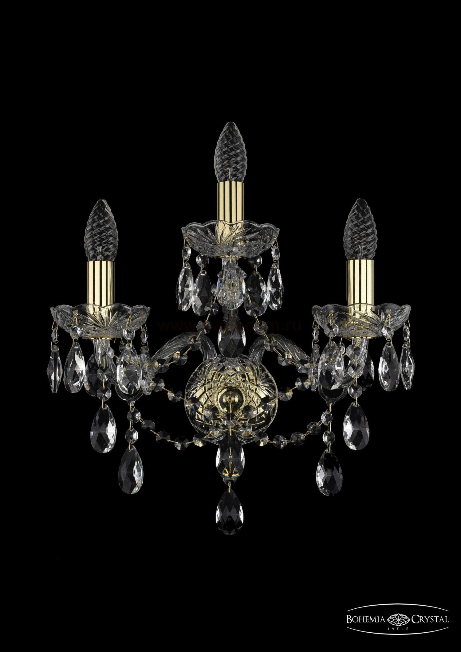 Светильник настенный бра Bohemia Ivele 1415B/2+1/165/G