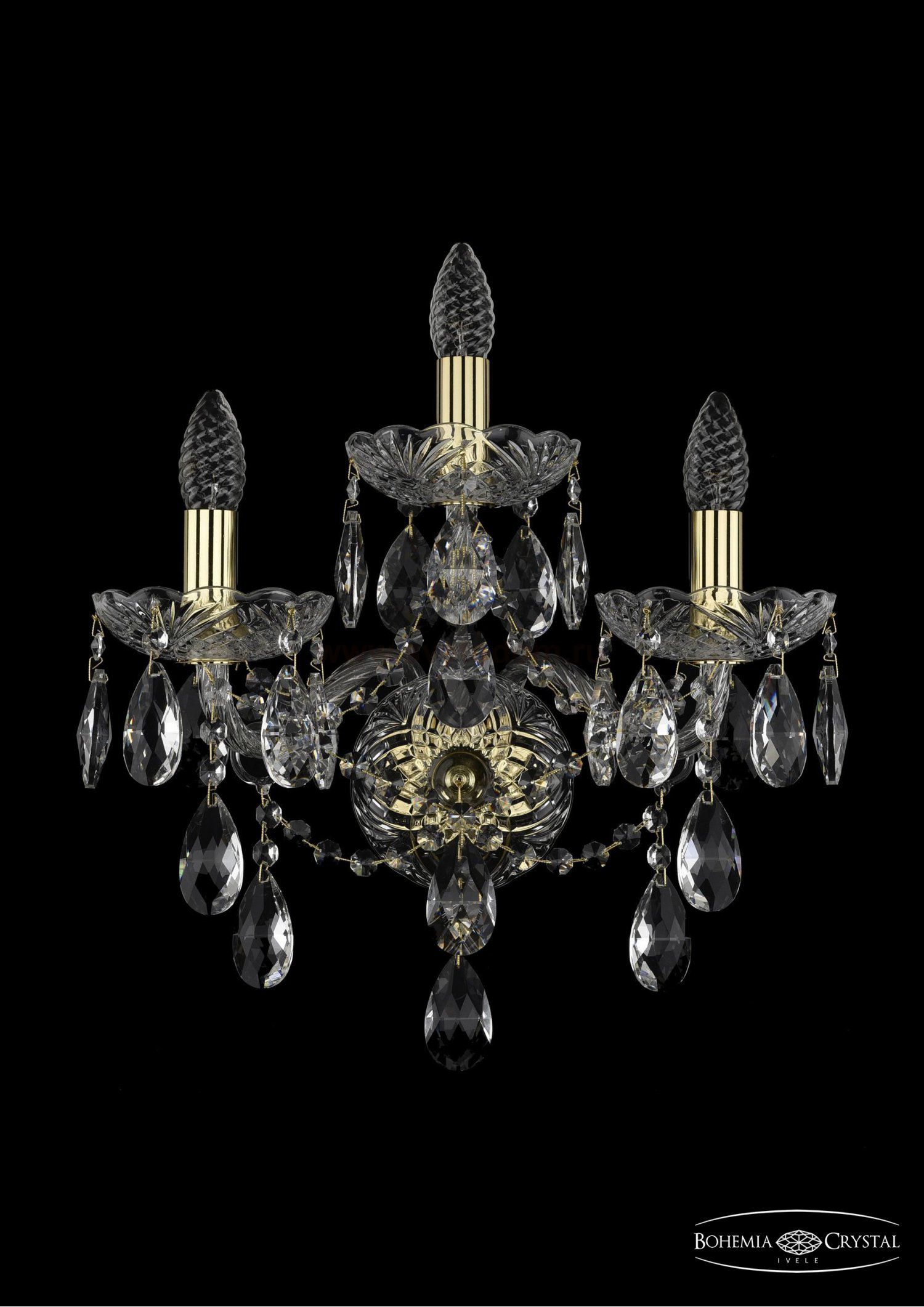 Светильник настенный бра Bohemia Ivele 1415B/2+1/165/XL/G