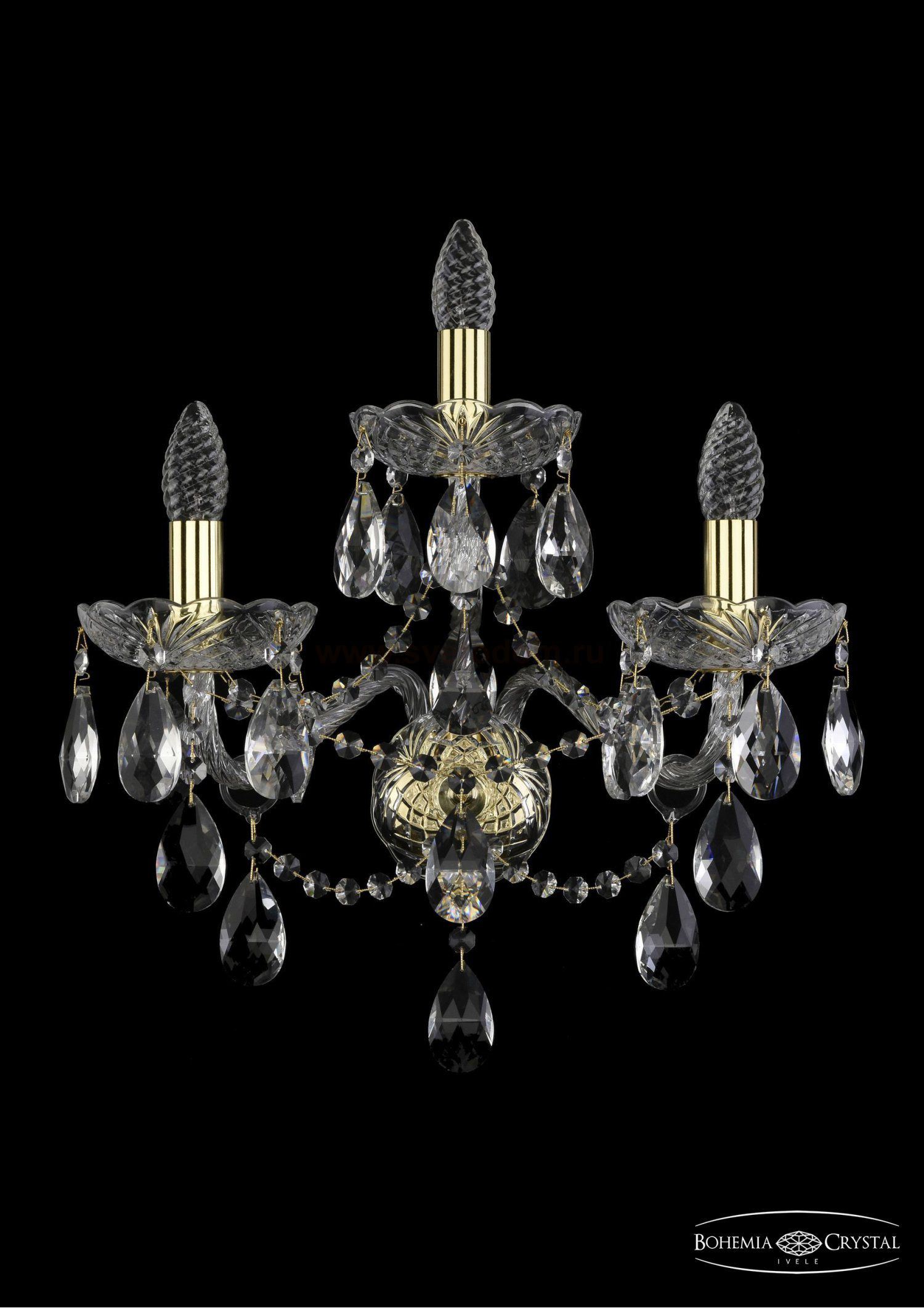 Светильник настенный бра Bohemia Ivele 1415B/2+1/200/XL/G