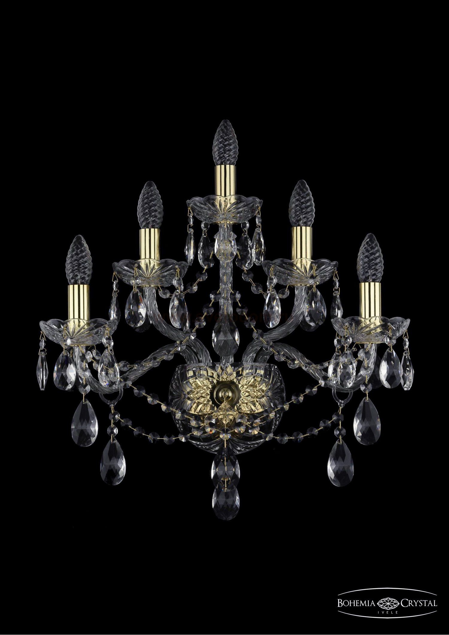 Светильник настенный бра Bohemia Ivele 1415B/2+2+1/200/XL/G