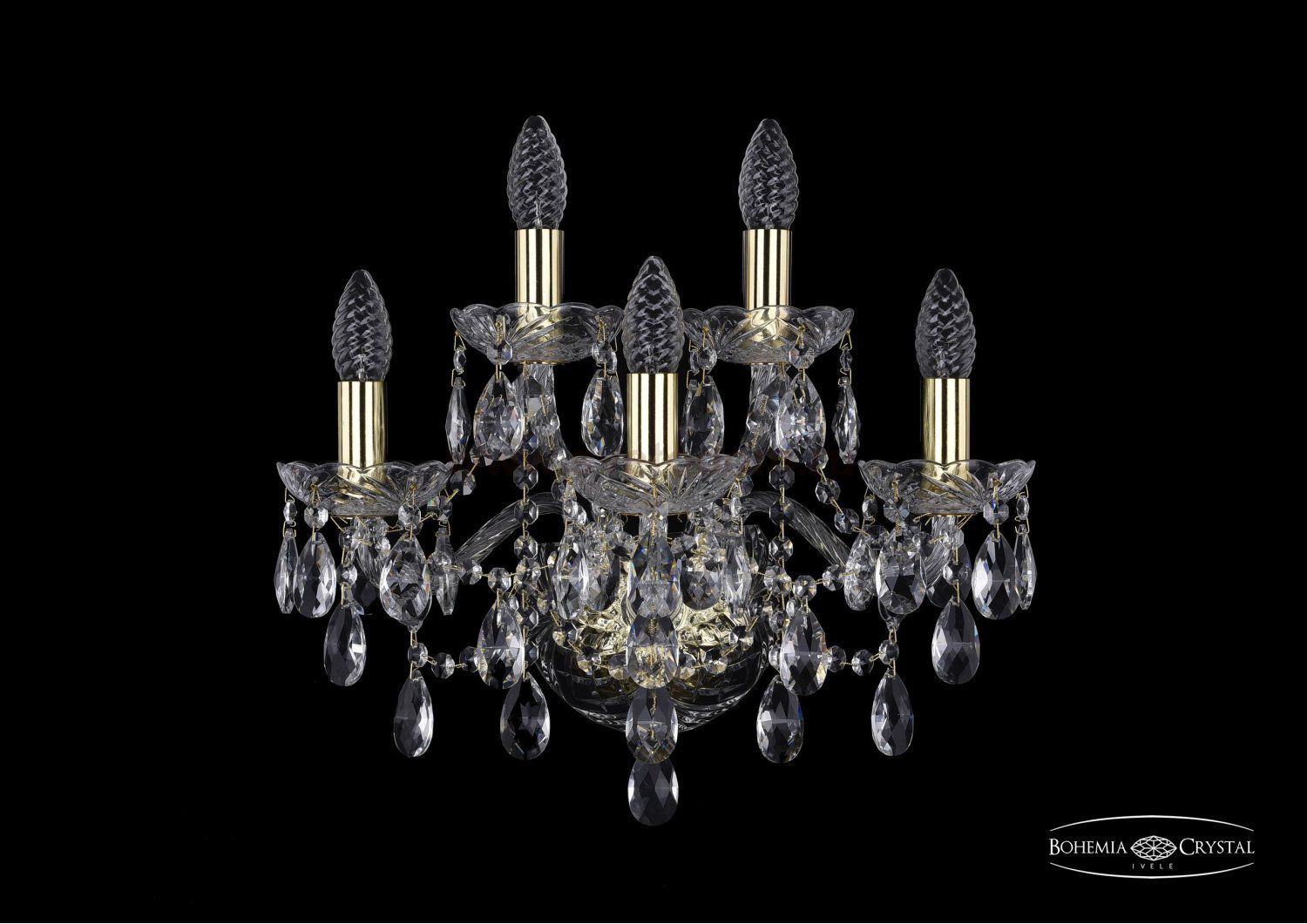 Светильник настенный бра Bohemia Ivele 1415B/3+2/165/G