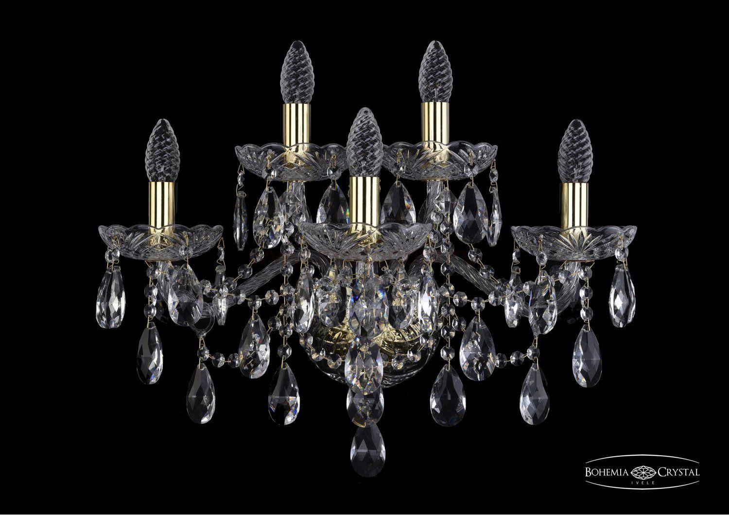 Светильник настенный бра Bohemia Ivele 1415B/3+2/200/XL/G